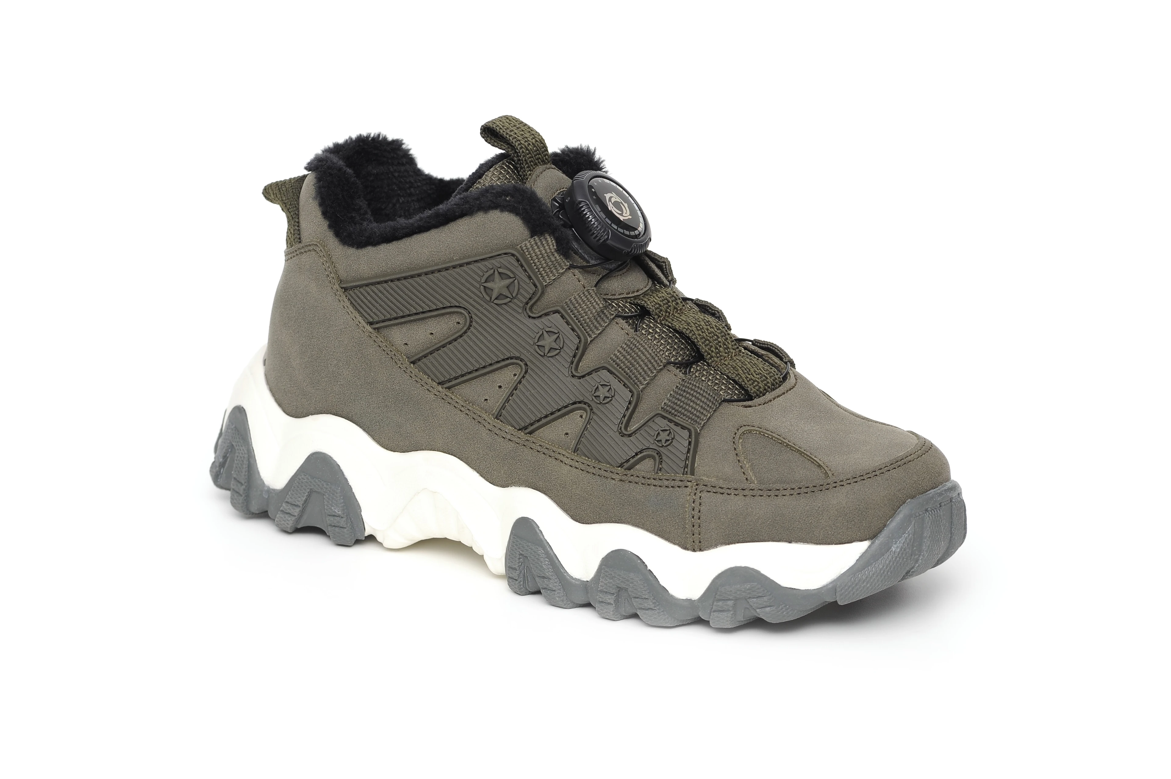 Pepino 2082 Çocuk Kışlık Bot | Kürklü İç, Hızlı Bağlama Telli, Kaydırmaz Kalın Taban - HAKİ