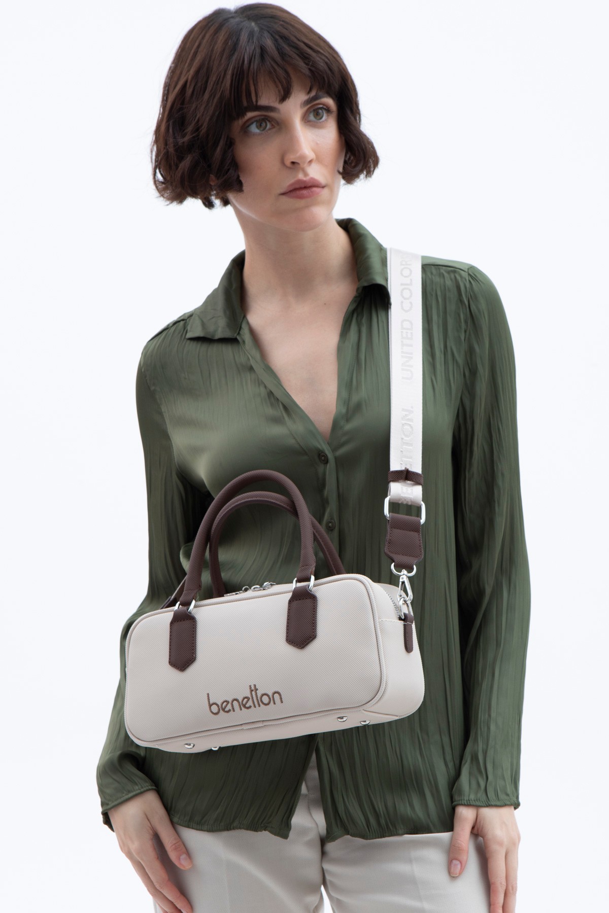 Benetton 1621 Kadın Çanta - BEJ-KAHVE