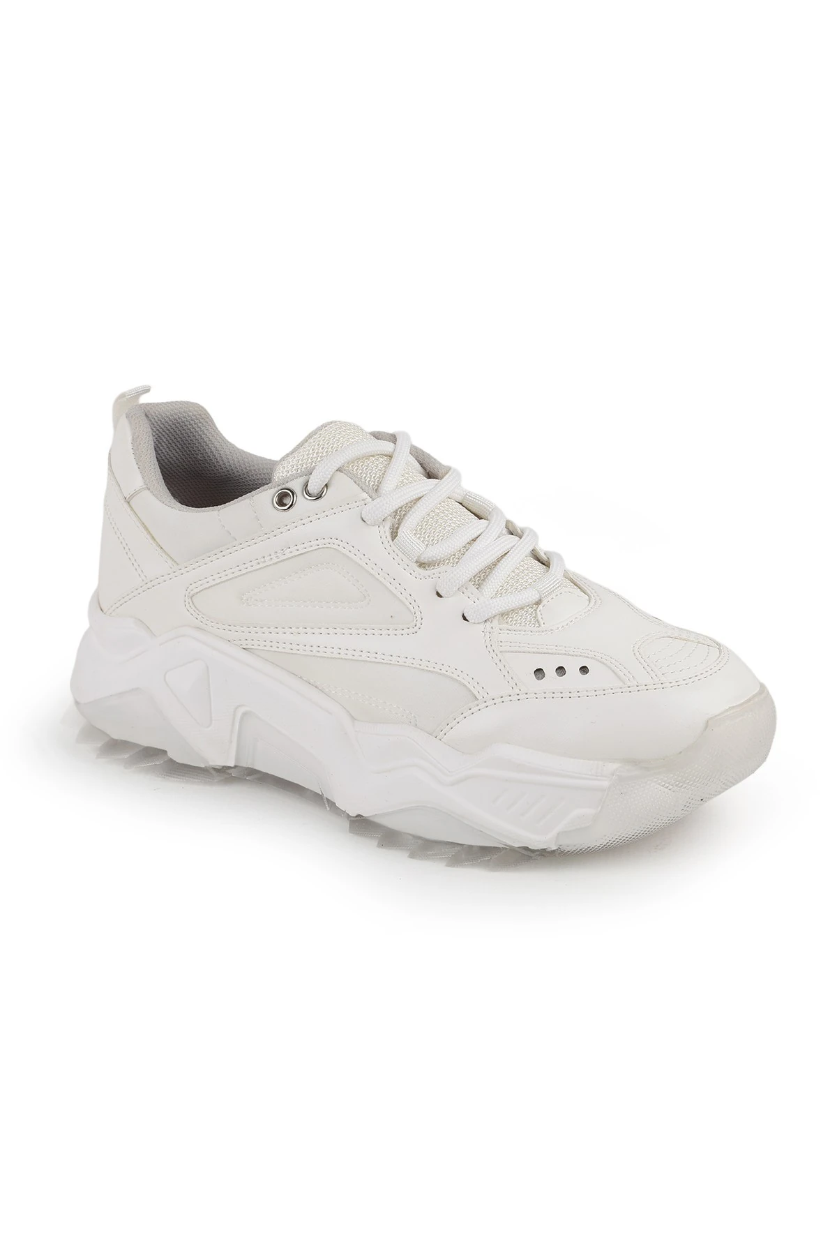 Libero L083.65118 Beyaz Hakiki Antik Deri Kadın Sneaker | Yüksek