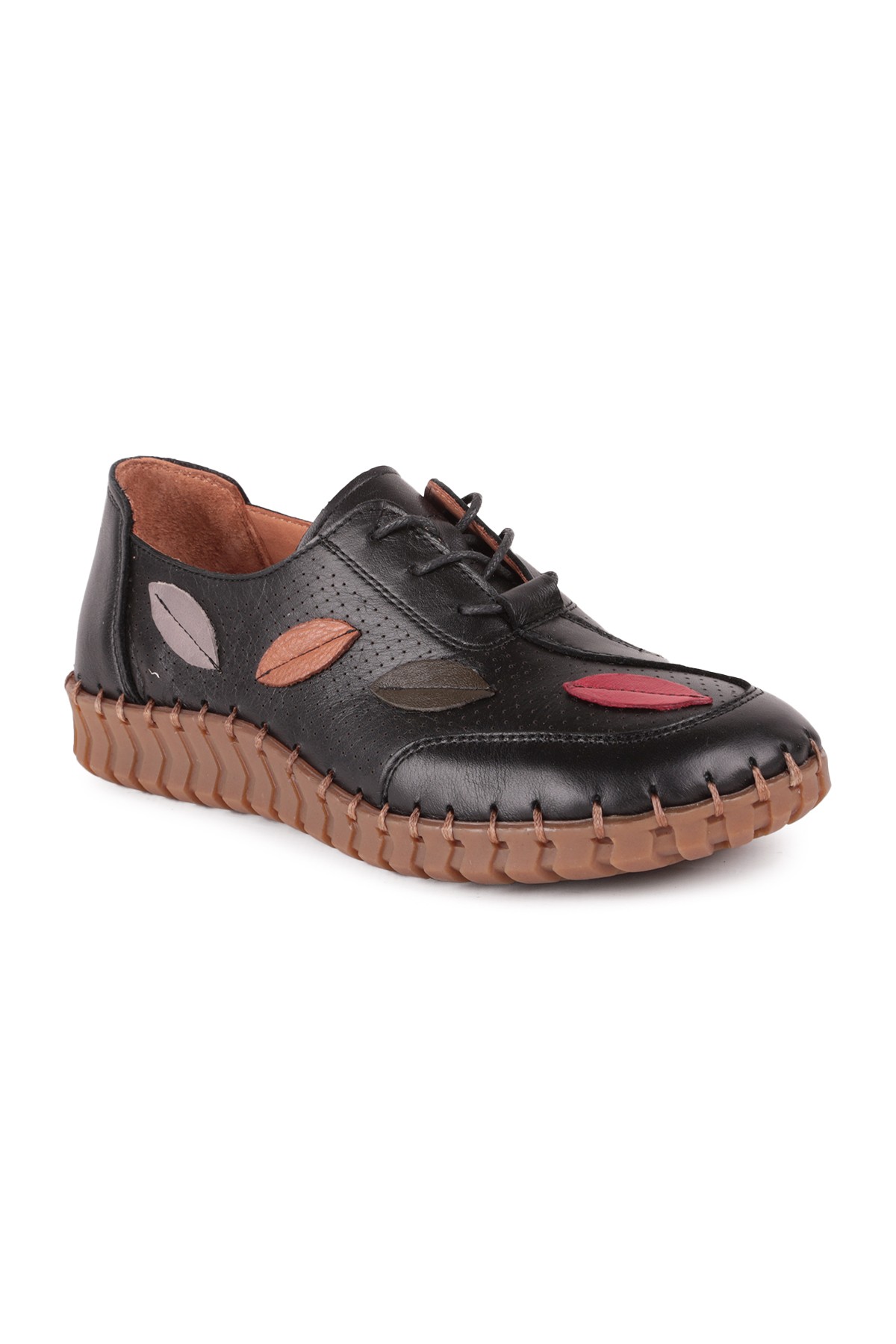 VENÜS 2010709 Kadın Loafer Ayakkabı BEJ - Siyah
