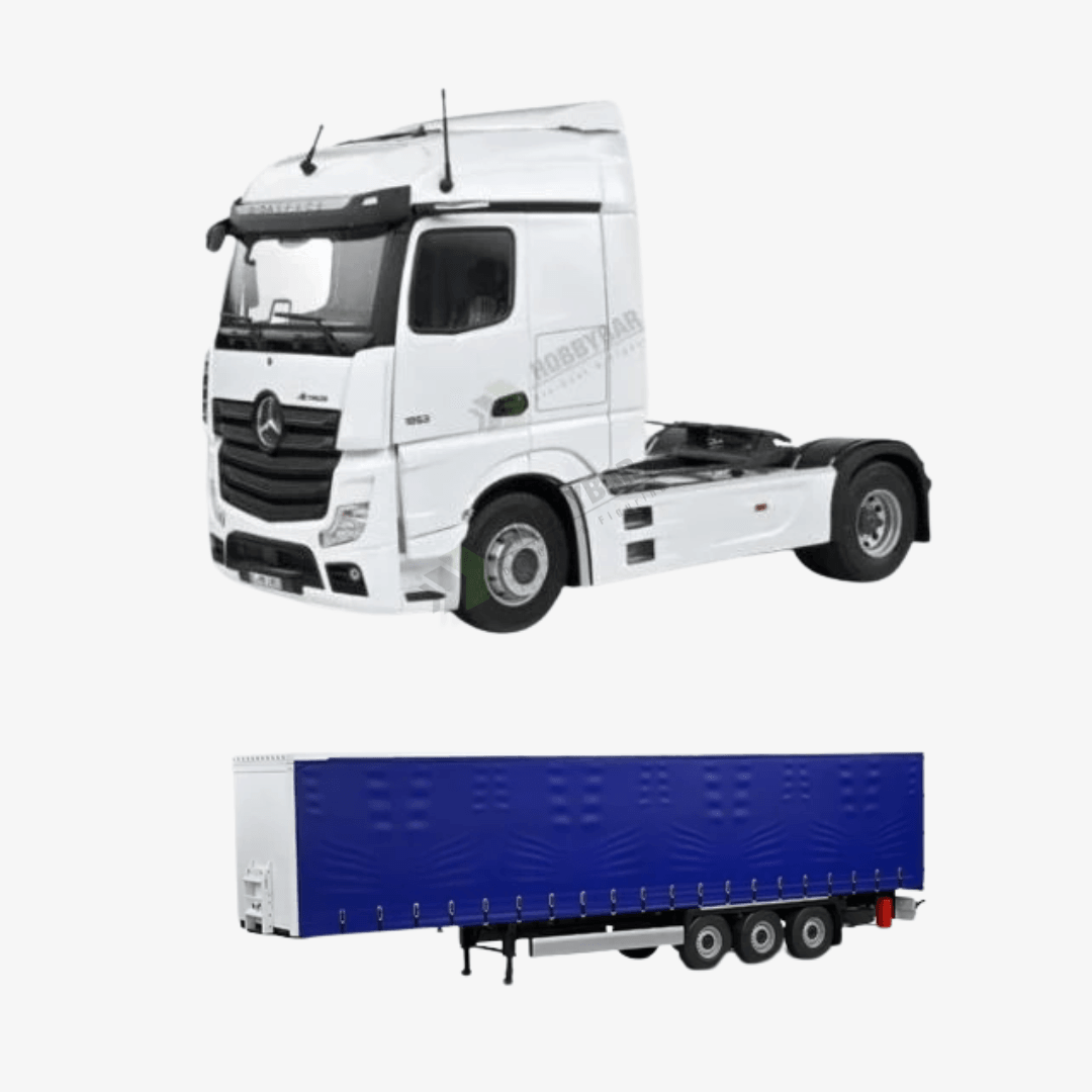 2023 Mercedes B.Actros L Truck + Tarpaulin Trailer  80 cm - Ölçek : 1/24 