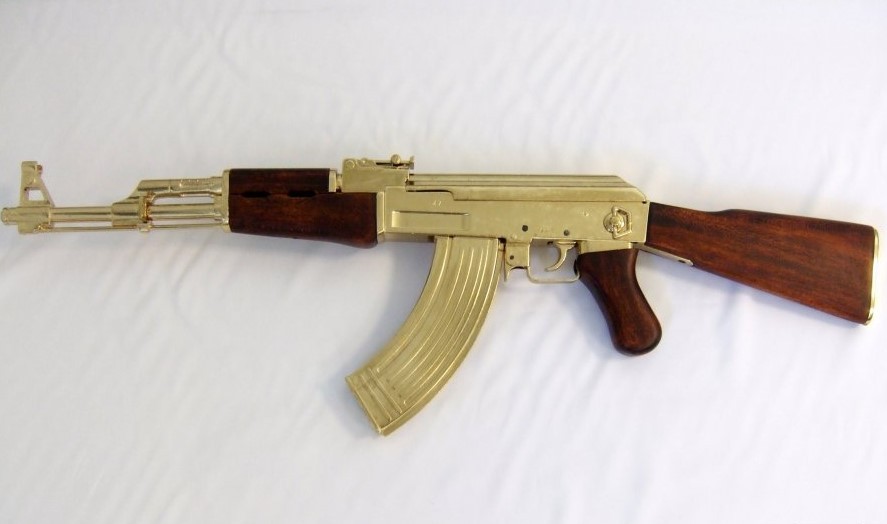 AK-47 Makineli Tüfek Gold Rusya 1947 - Dekoratif