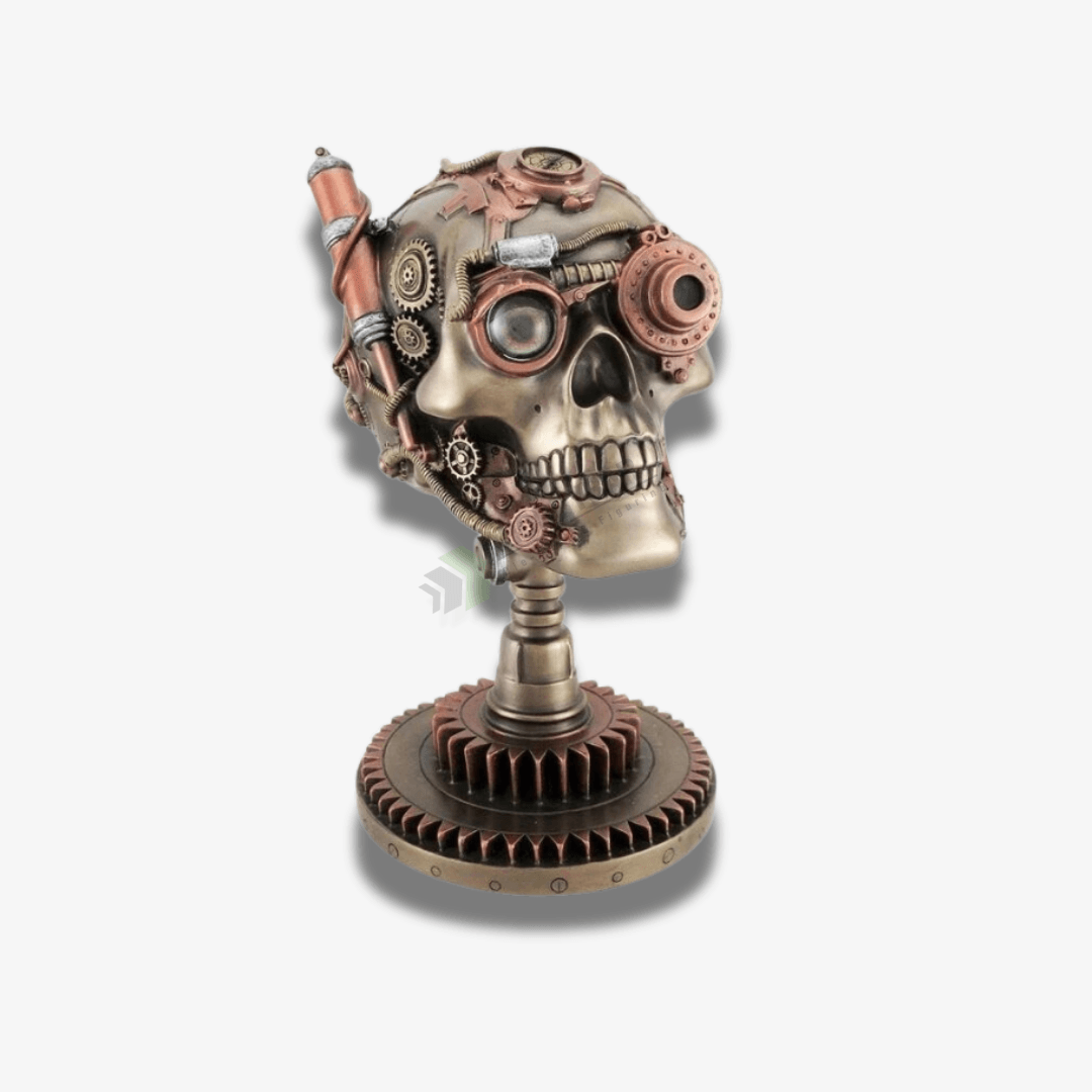 Çarklı Steampunk - Fantastik Kuru Kafa - 23 cm