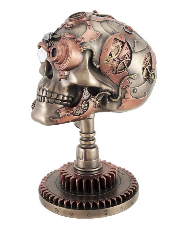 Çarklı Steampunk - Fantastik Kuru Kafa - 23 cm