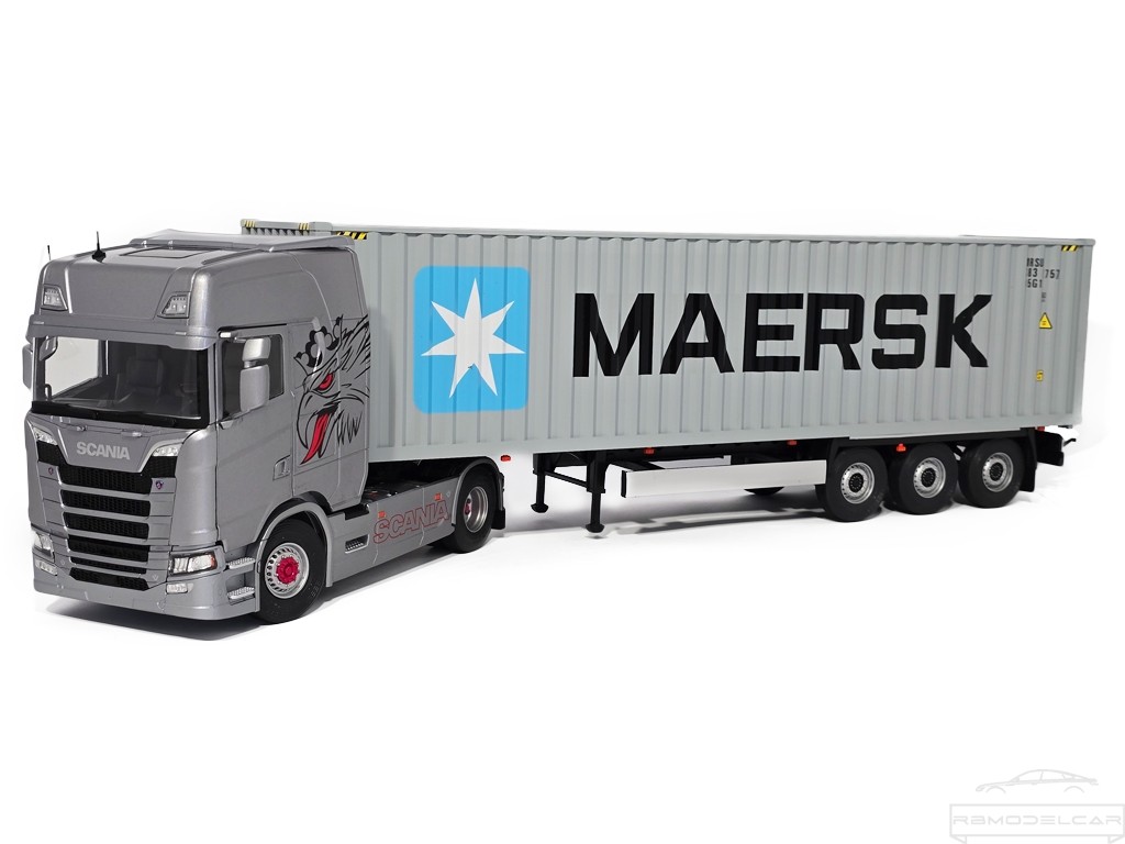 2023 Scania 580S + Maersk Container Trailer 80 cm - Ölçek : 1/24