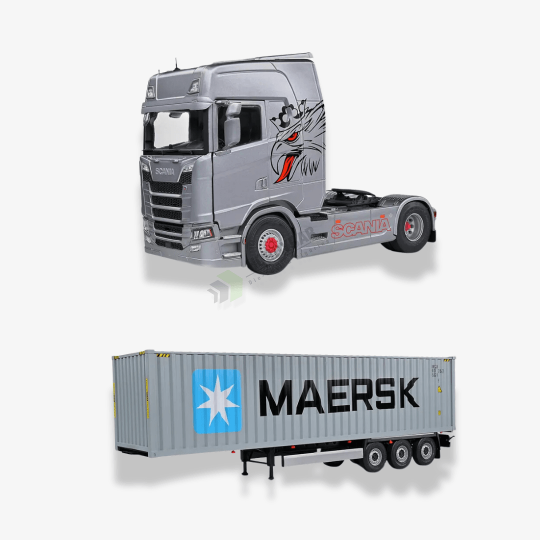 2023 Scania 580S + Maersk Container Trailer 80 cm - Ölçek : 1/24