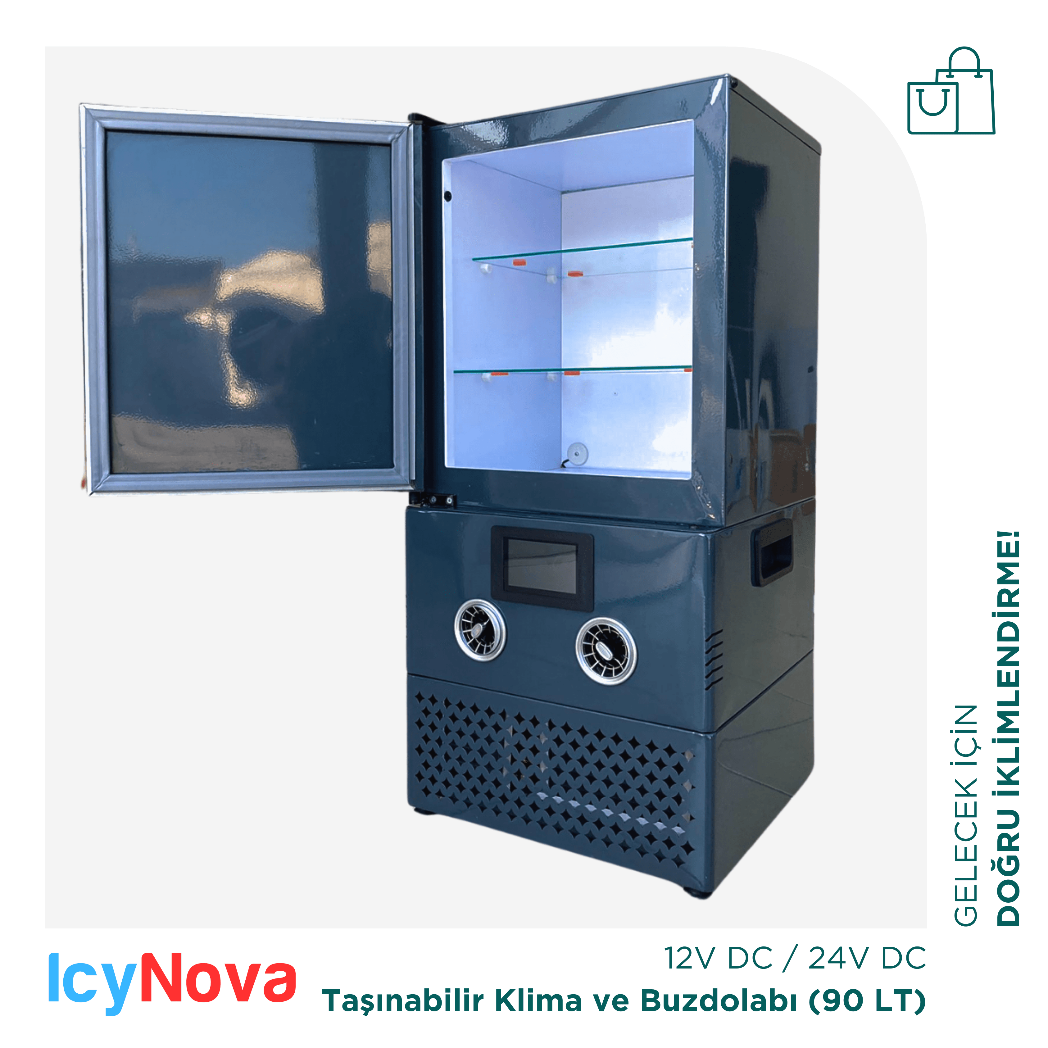 IcyNova90 / Tekne için Taşınabilir Klima ve Buzdolabı 90 Litre