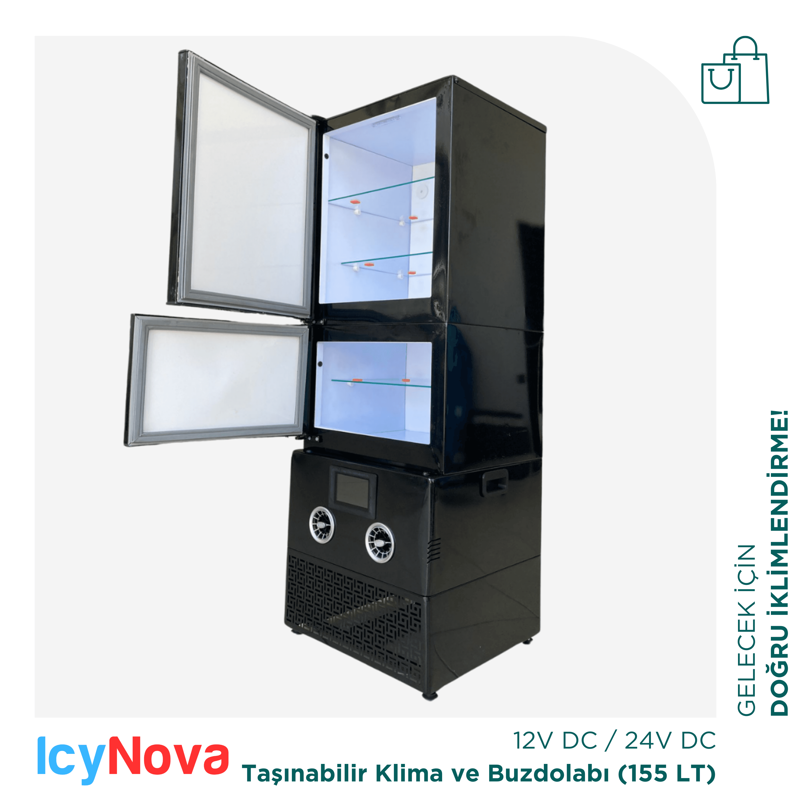 IcyNova155 / Tekne için Taşınabilir Klima ve Buzdolabı 155 Litre