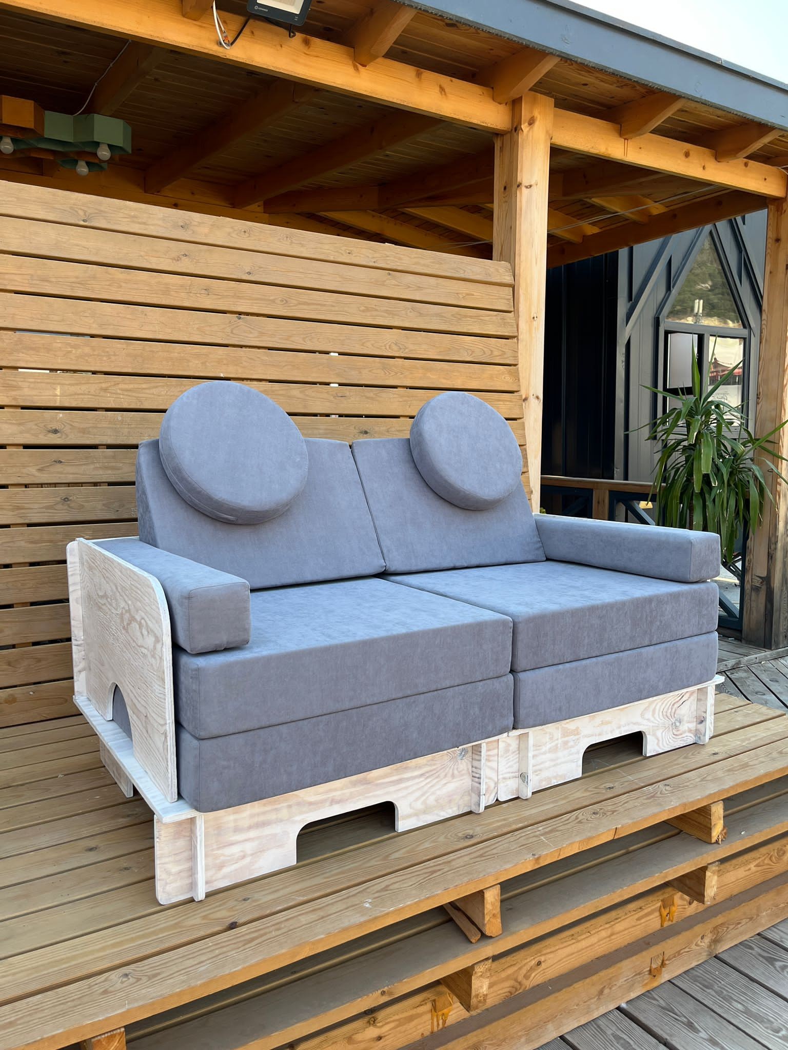Puzzle Sofa, Puzzle Sponge Oyun Minderleri için Geliştirilmiş Kontrplak Kanepe, Koltuk