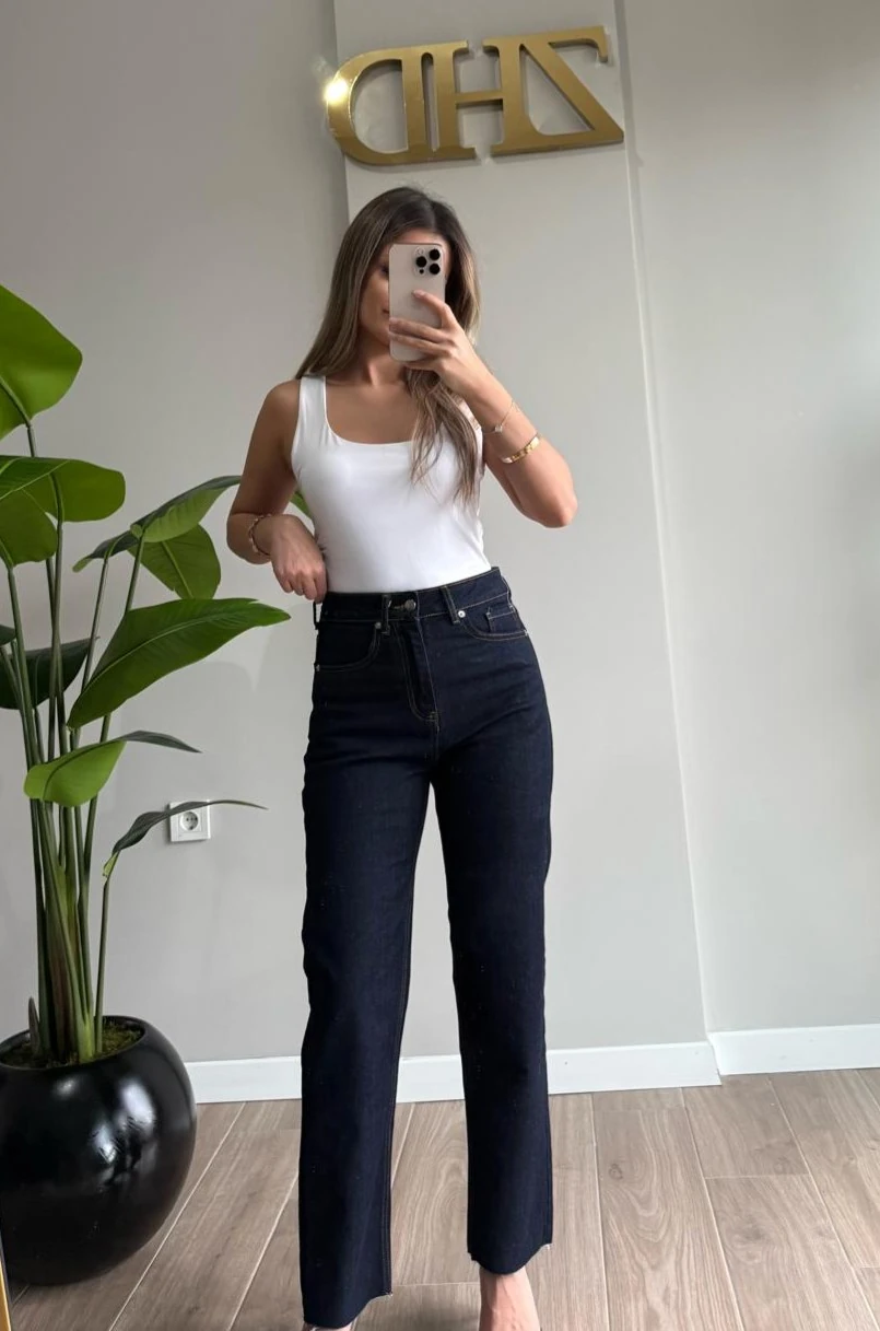 LACİVERT YÜKSEK BEL JEAN