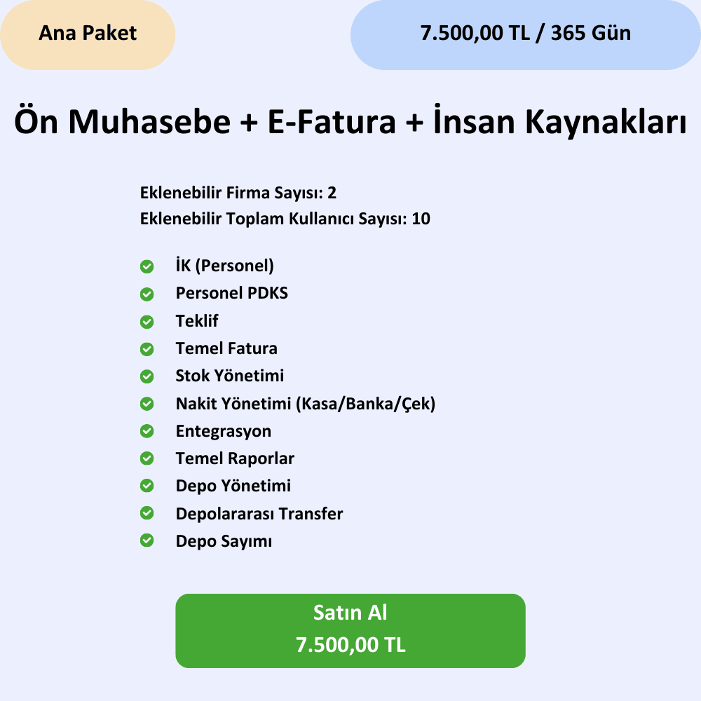 Ön Muhasebe Programı (e-Fatura + İnsan Kaynakları)