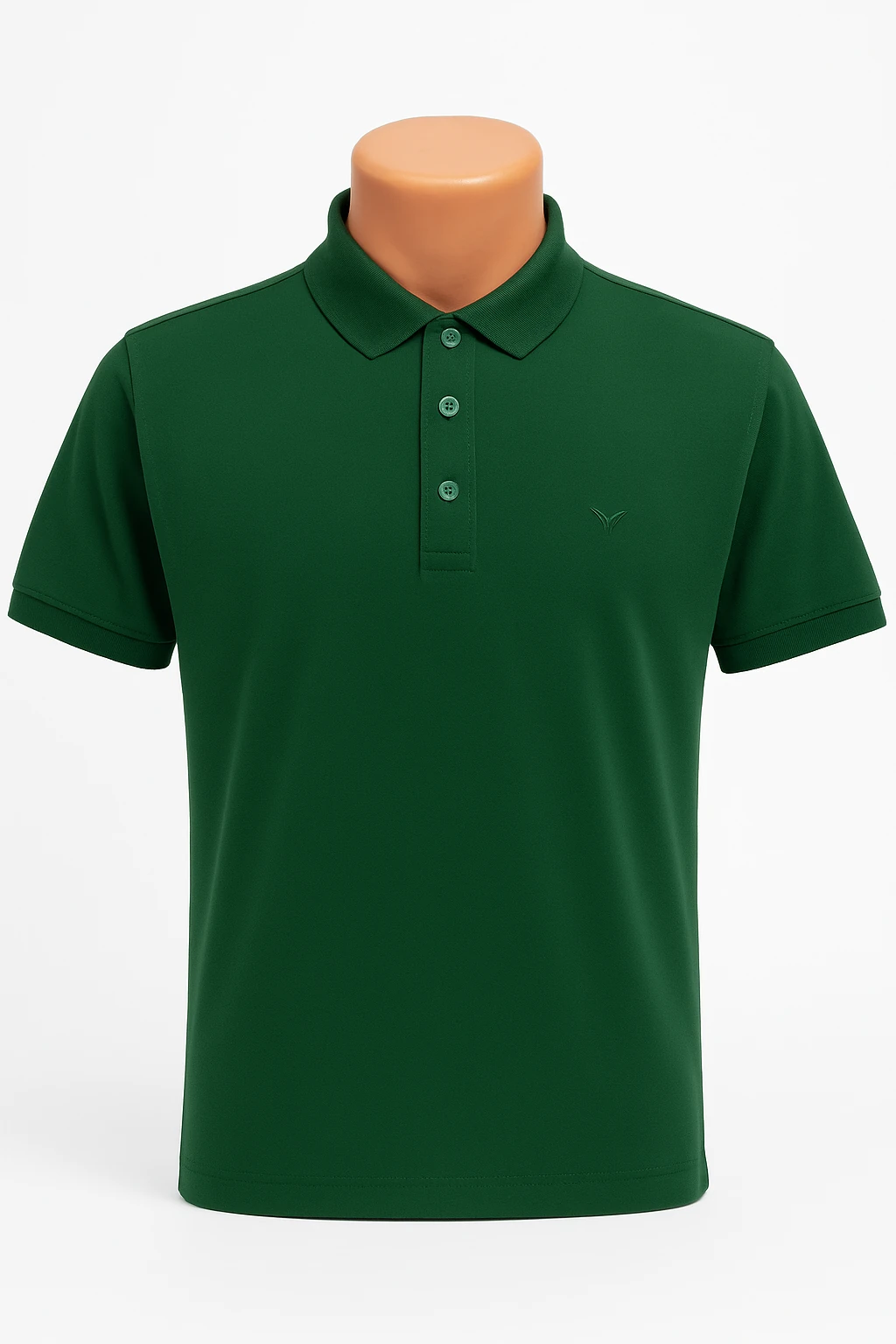 Polo yaka, kısa kollu tişört - YEŞİL