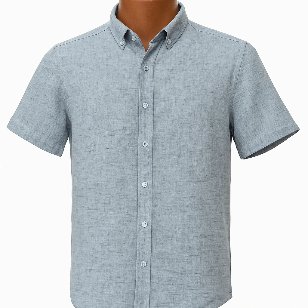 Kısa kollu, düğmeli, button-down yaka