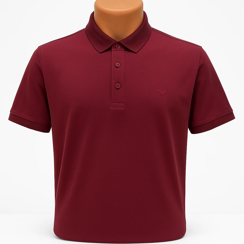 Polo yaka, kısa kollu tişört - BORDO