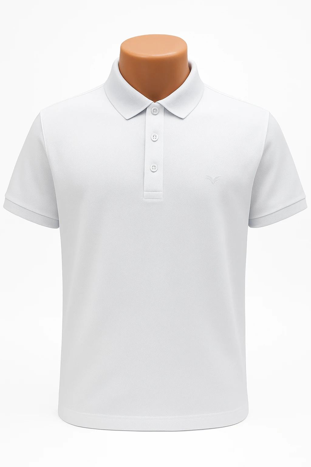 Polo yaka, kısa kollu tişört - BEYAZ