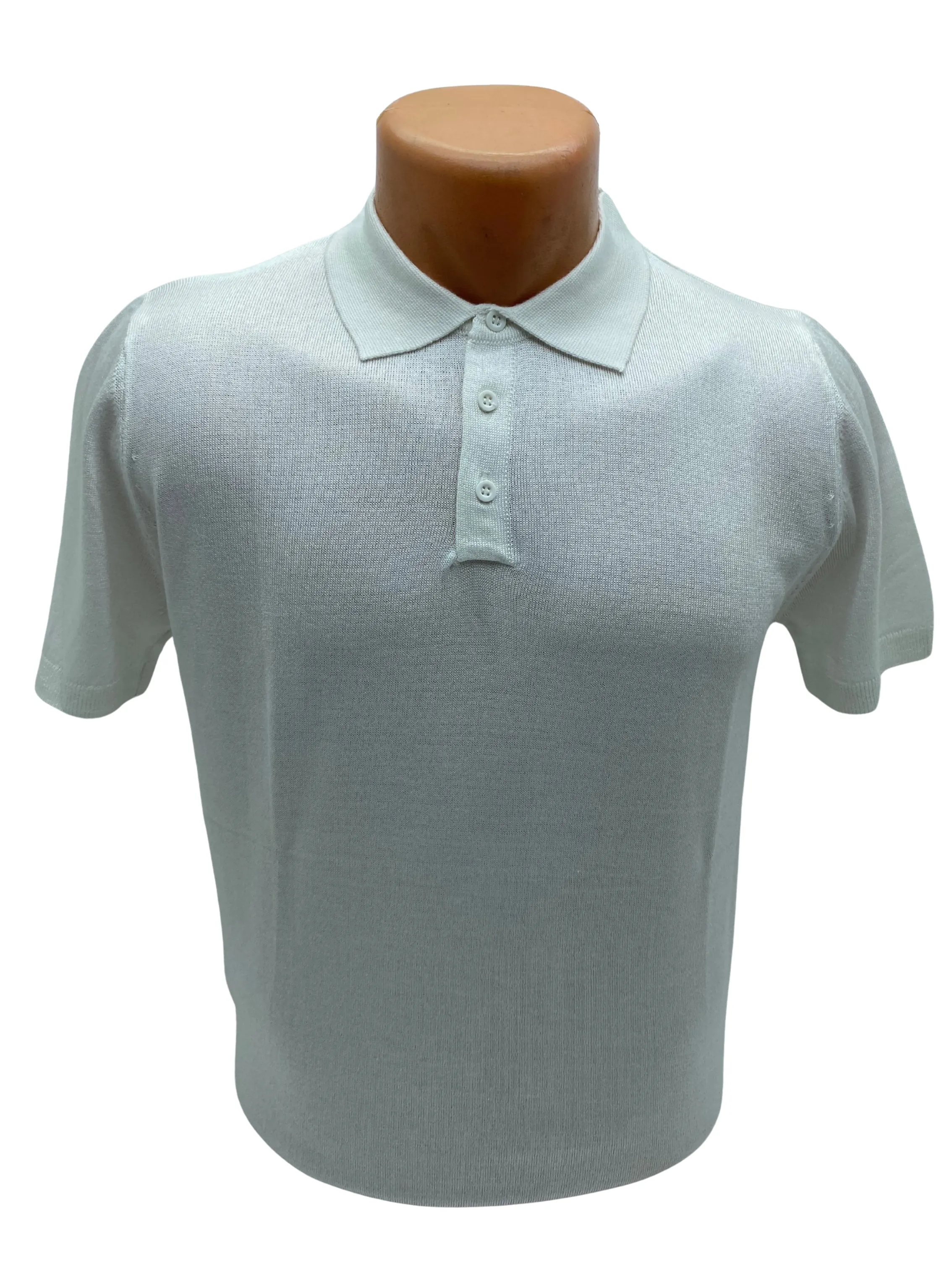 Polo yaka, kısa kollu tişört - BEYAZ