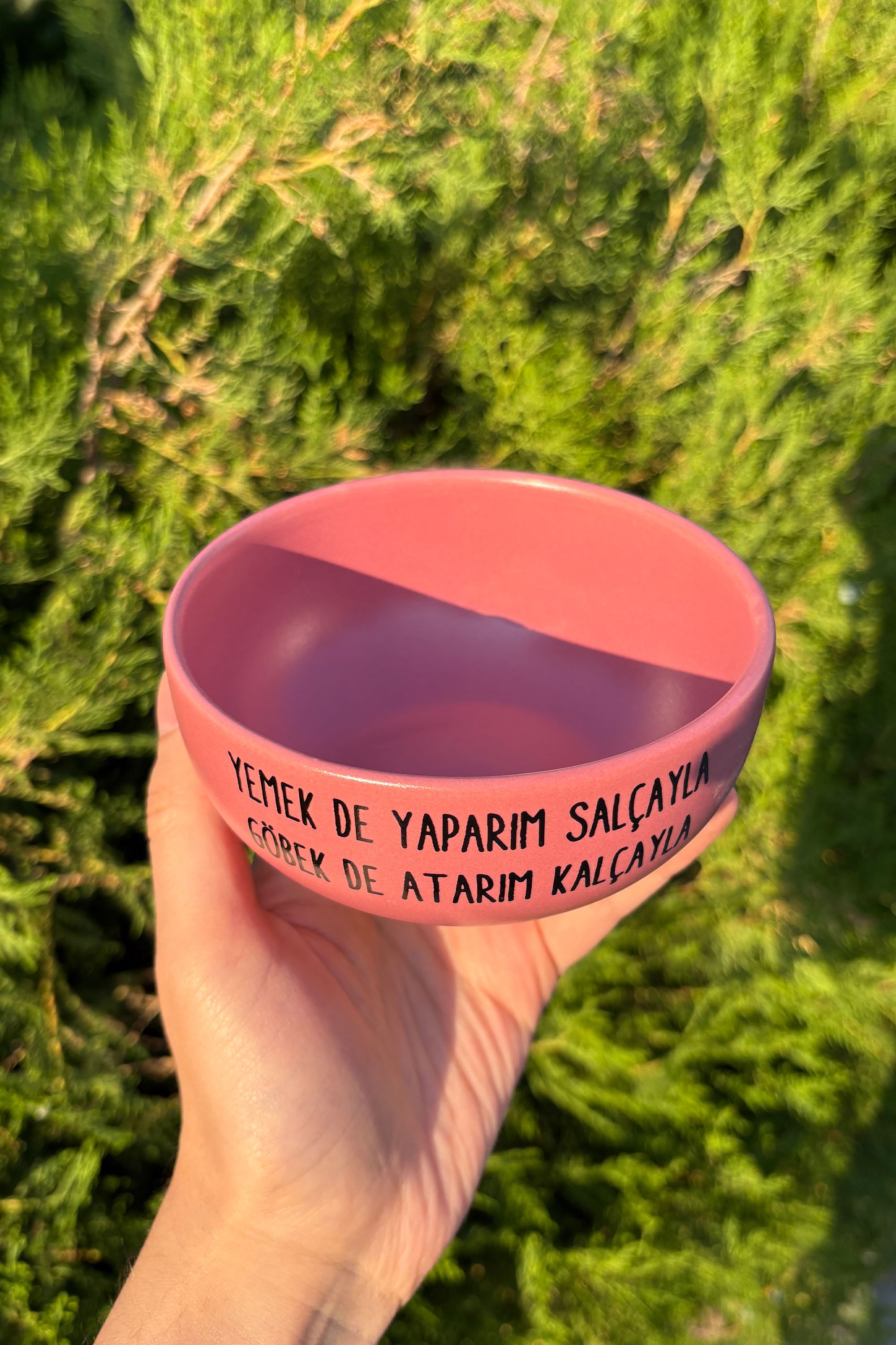 Seramik Kase Pembe - Yemek De Yaparım Salçayla