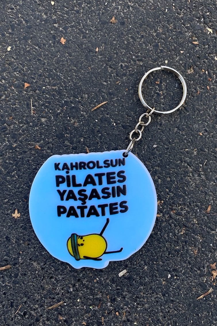 Pleksi Anahtarlık - Kahrolsun Pilates