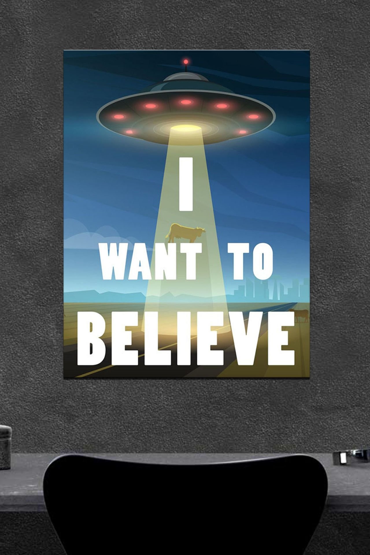 I Want To Believe Ahşap Poster