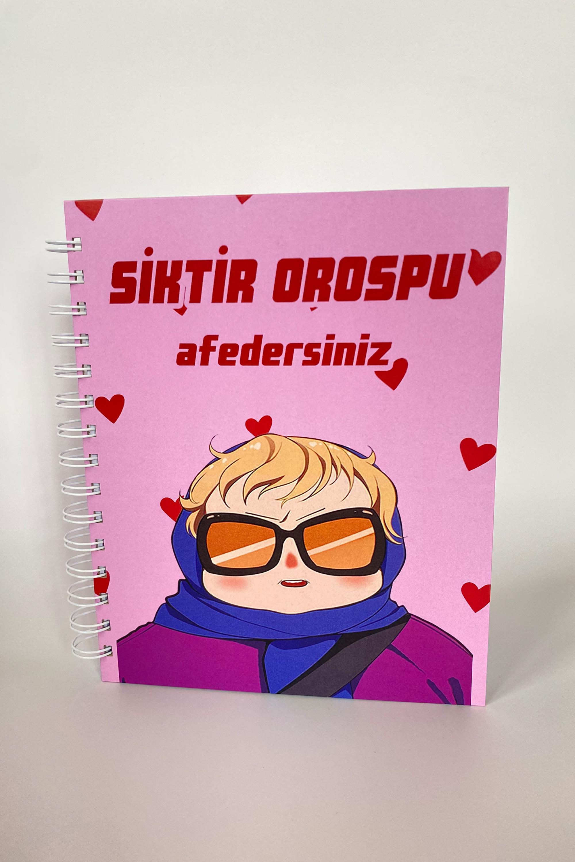 Spiralli Sert Kapak Defter - Siktir Orospu