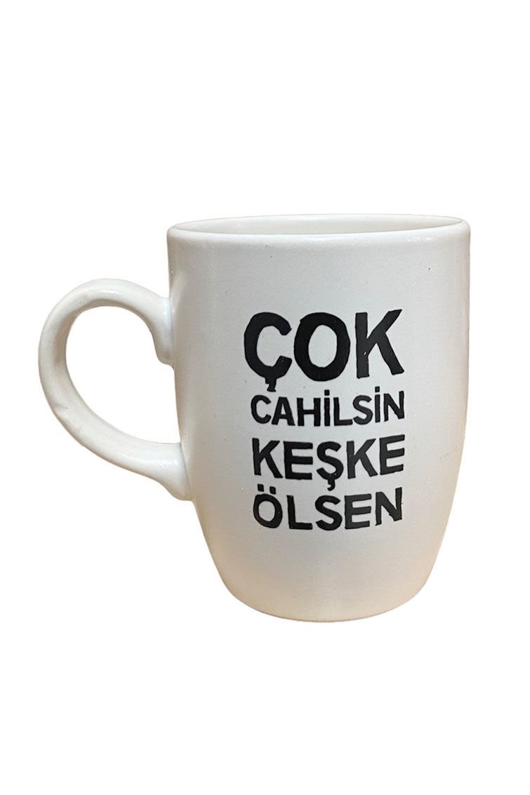 Oval Kupa - Çok Cahilsin Beyaz