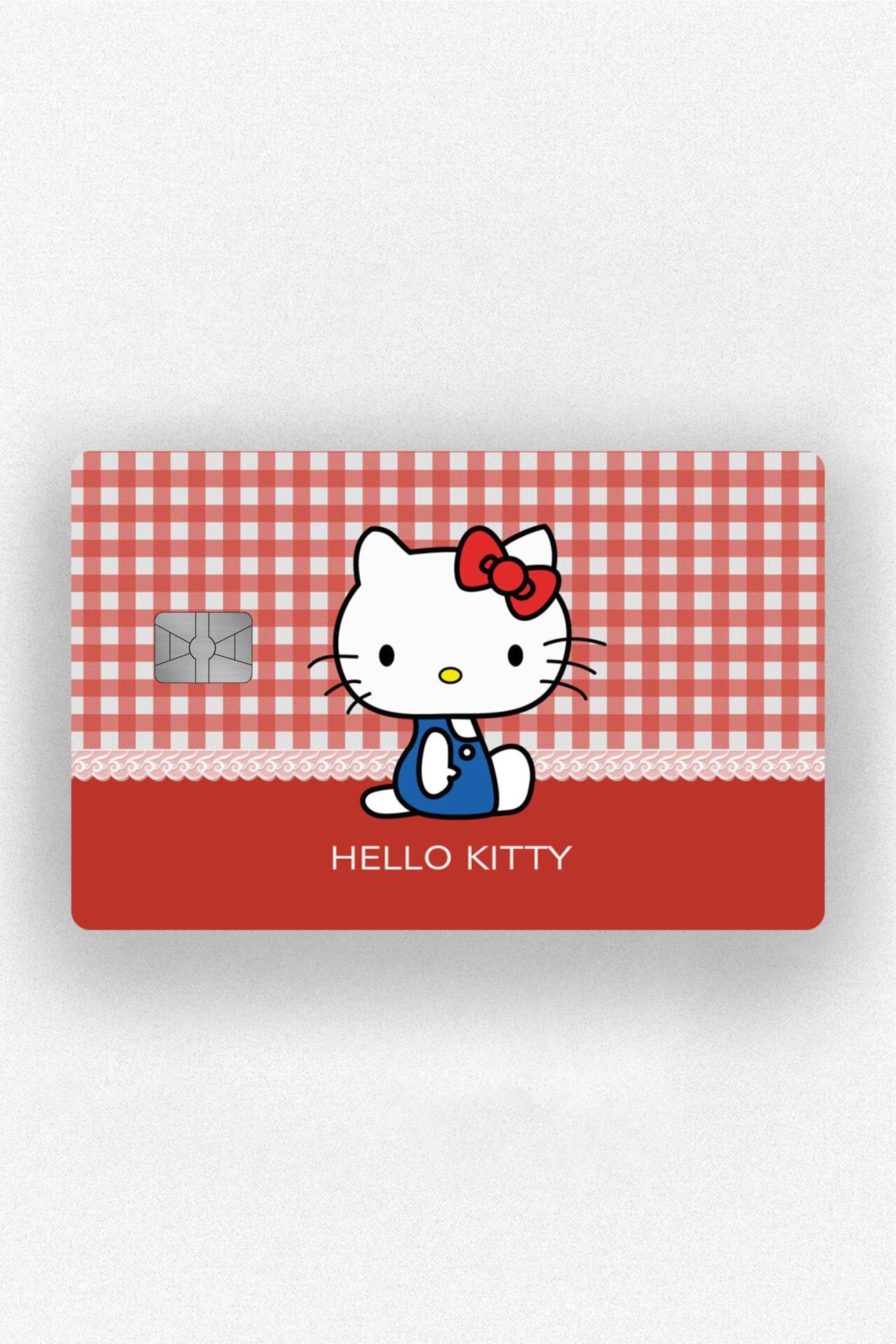 Kart Kaplama Etiketi - Hello Kitty Kareli