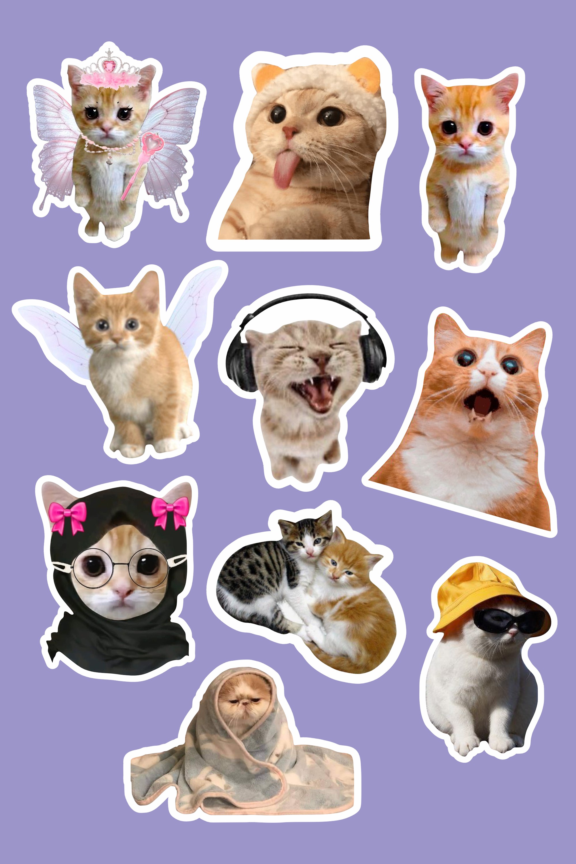 Sticker Paketi - Cats Mood 10'lu 