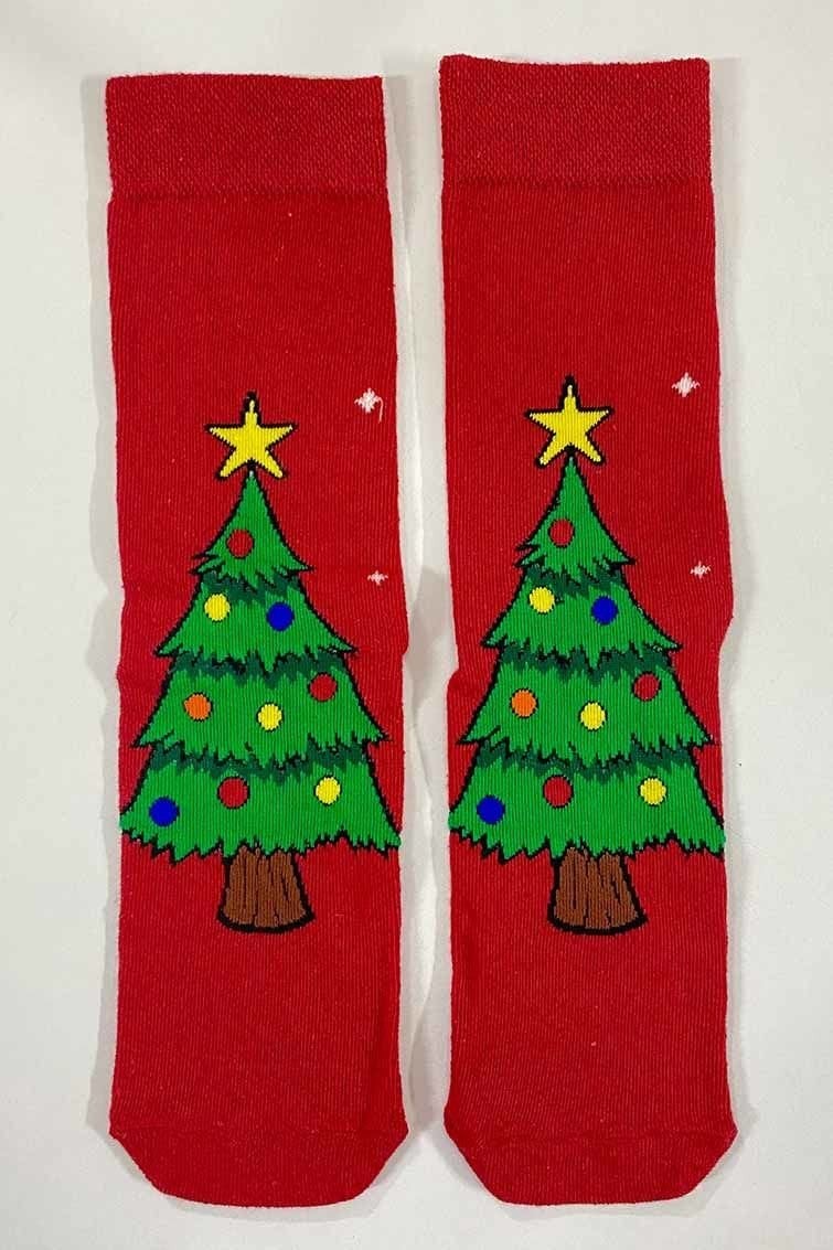 Çorap - Kırmızı Yeşil Yılbaşı Ağacı