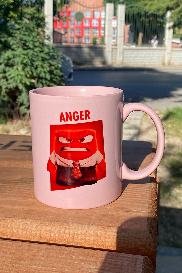 Kupa Bardak Pembe - Inside Out ANGER Ters Yüz 