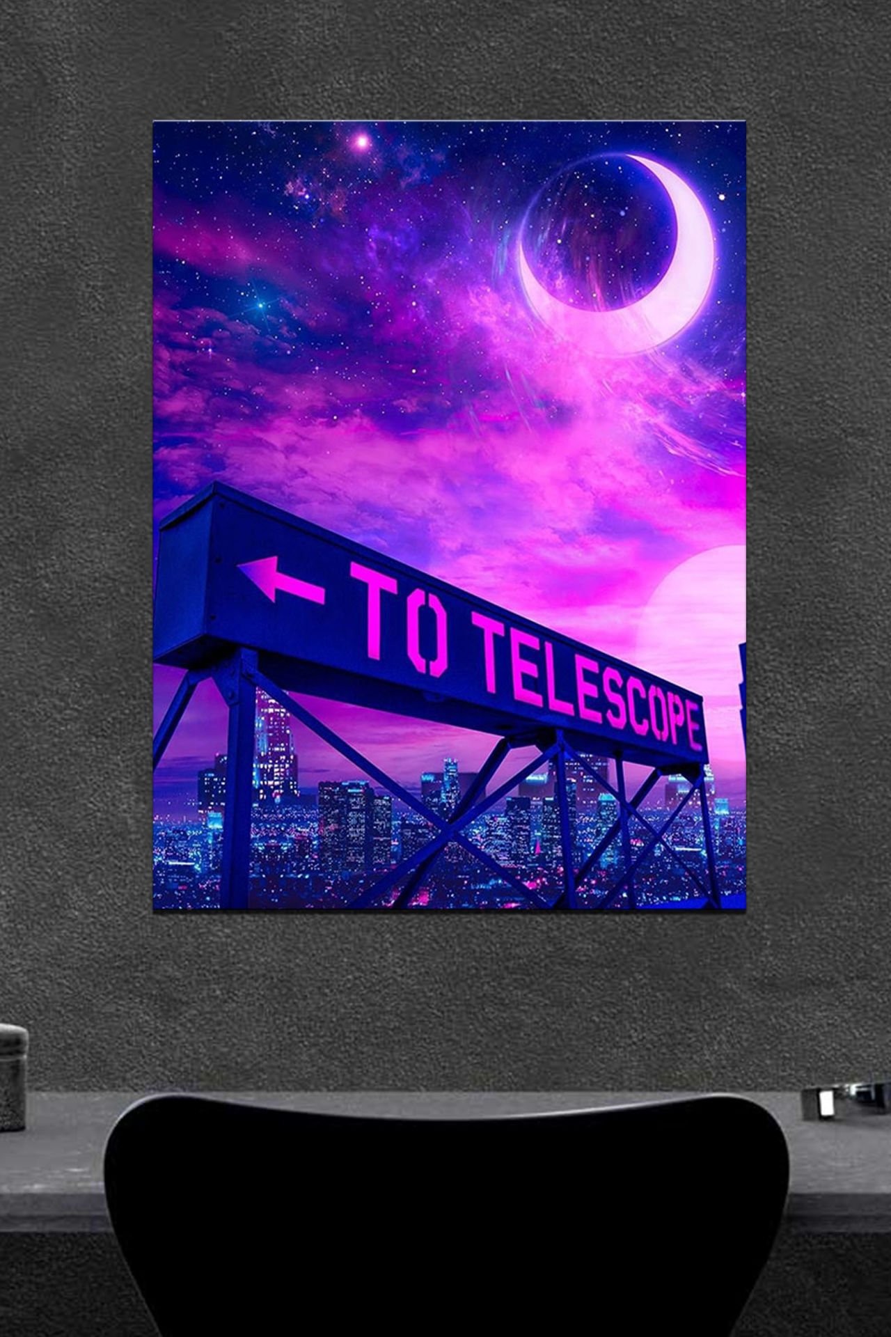 To Telescope Ahşap Poster