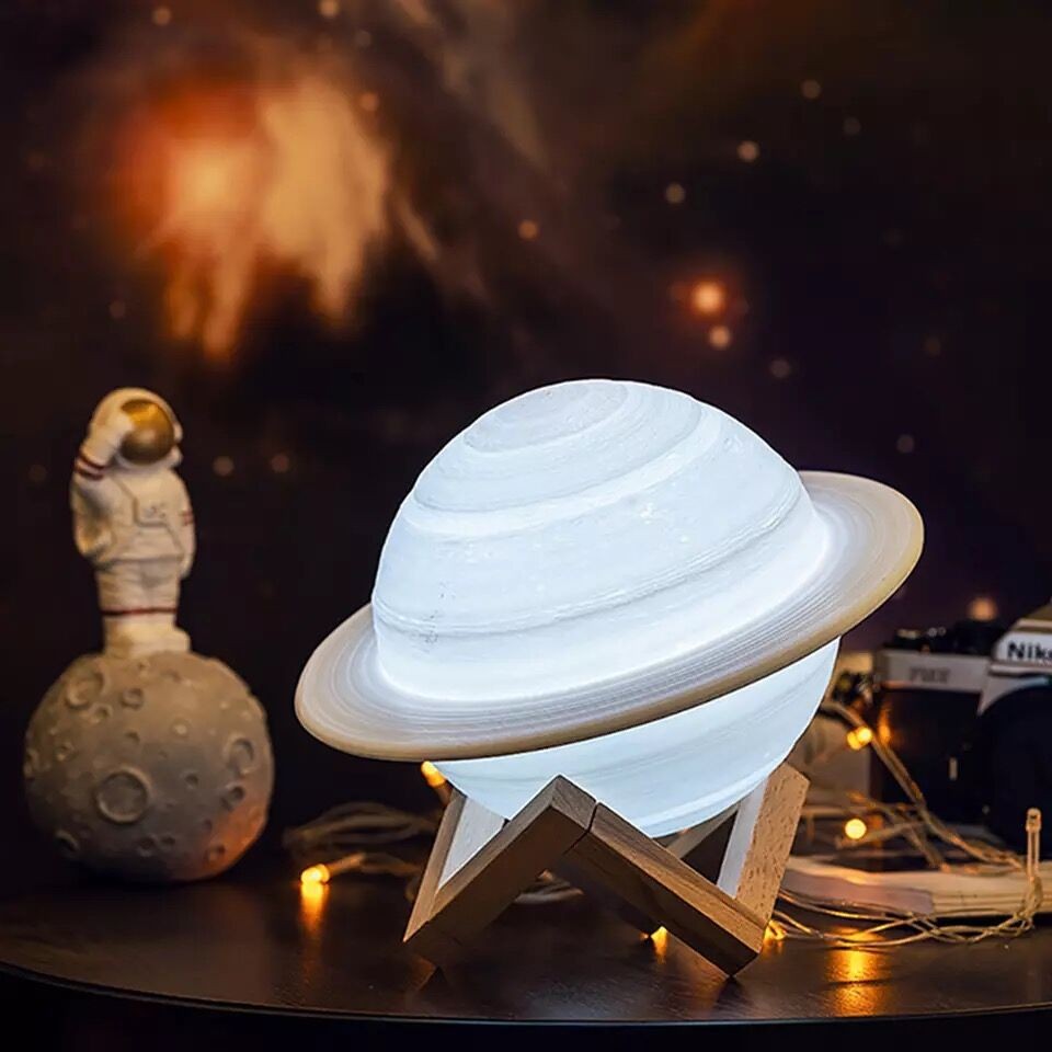 3D Satürn Standlı Lamba