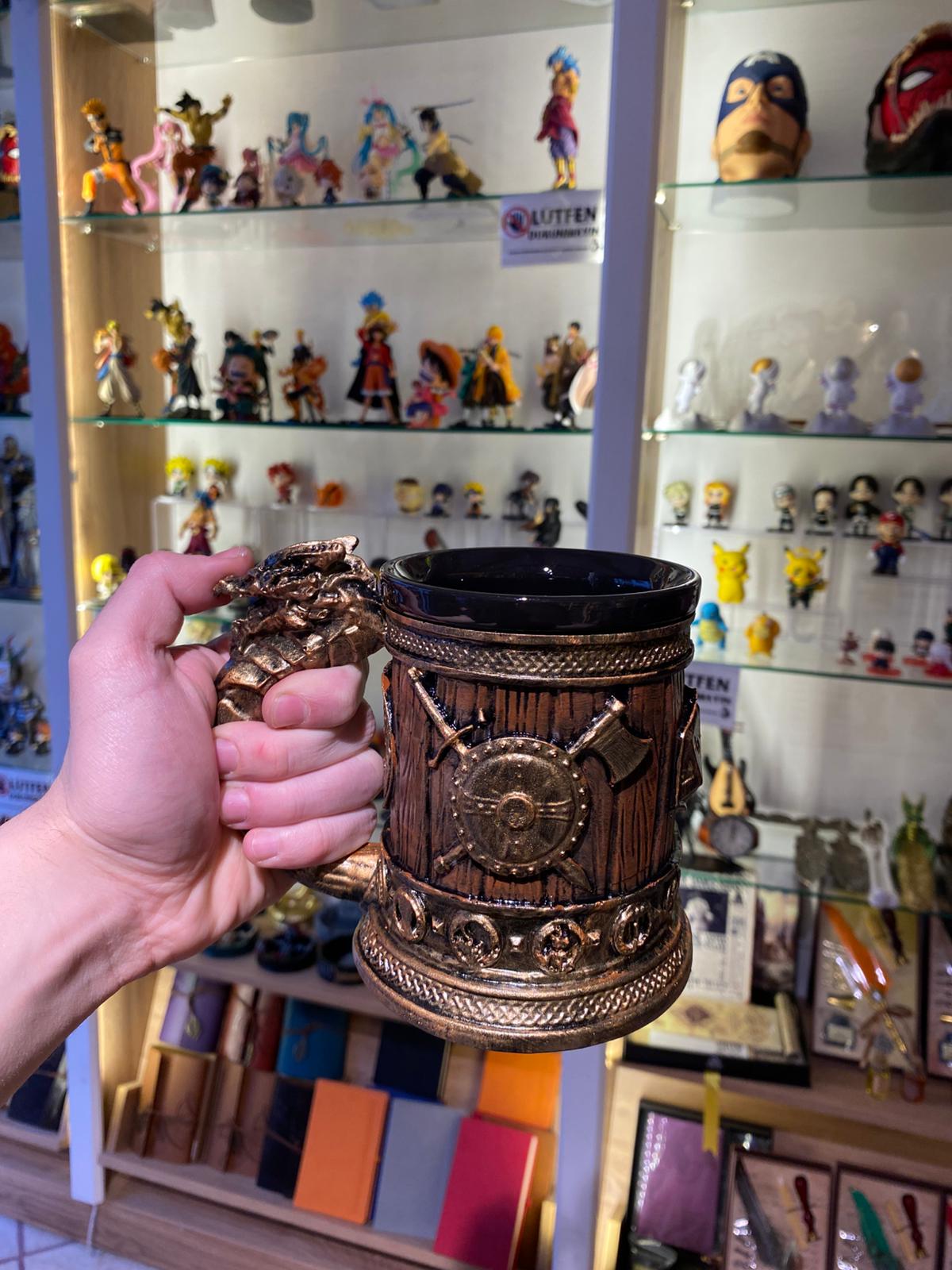 3D Tasarım Kupa - Altın Fıçı Ejder Kupa