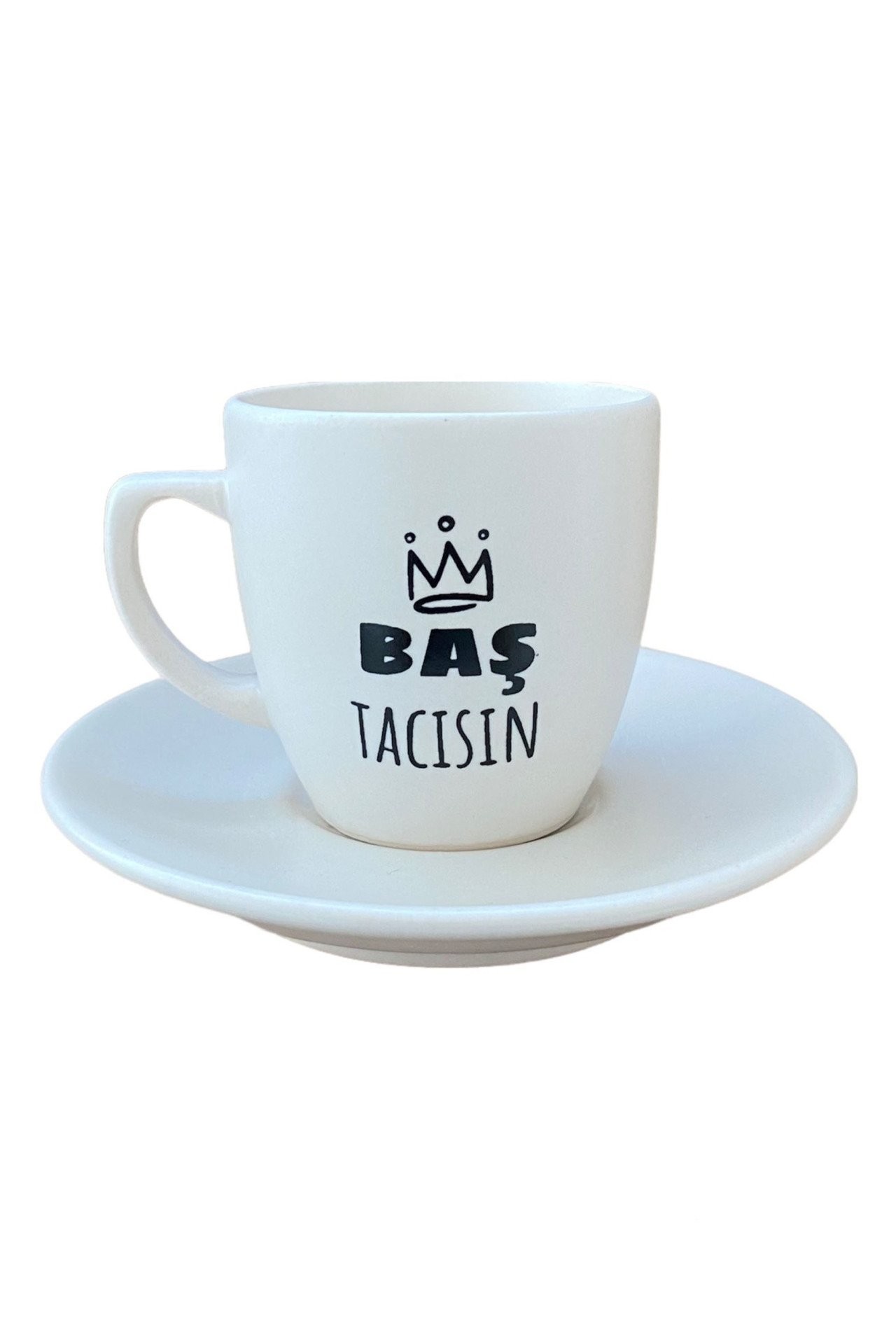 Türk Kahvesi Fincanı - Baş Tacısın Beyaz