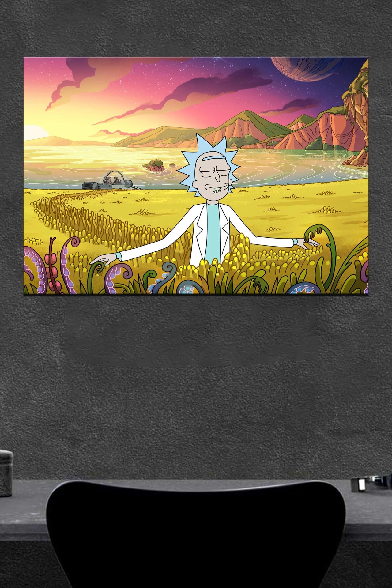 Rick Başka Gezegende Ahşap Poster