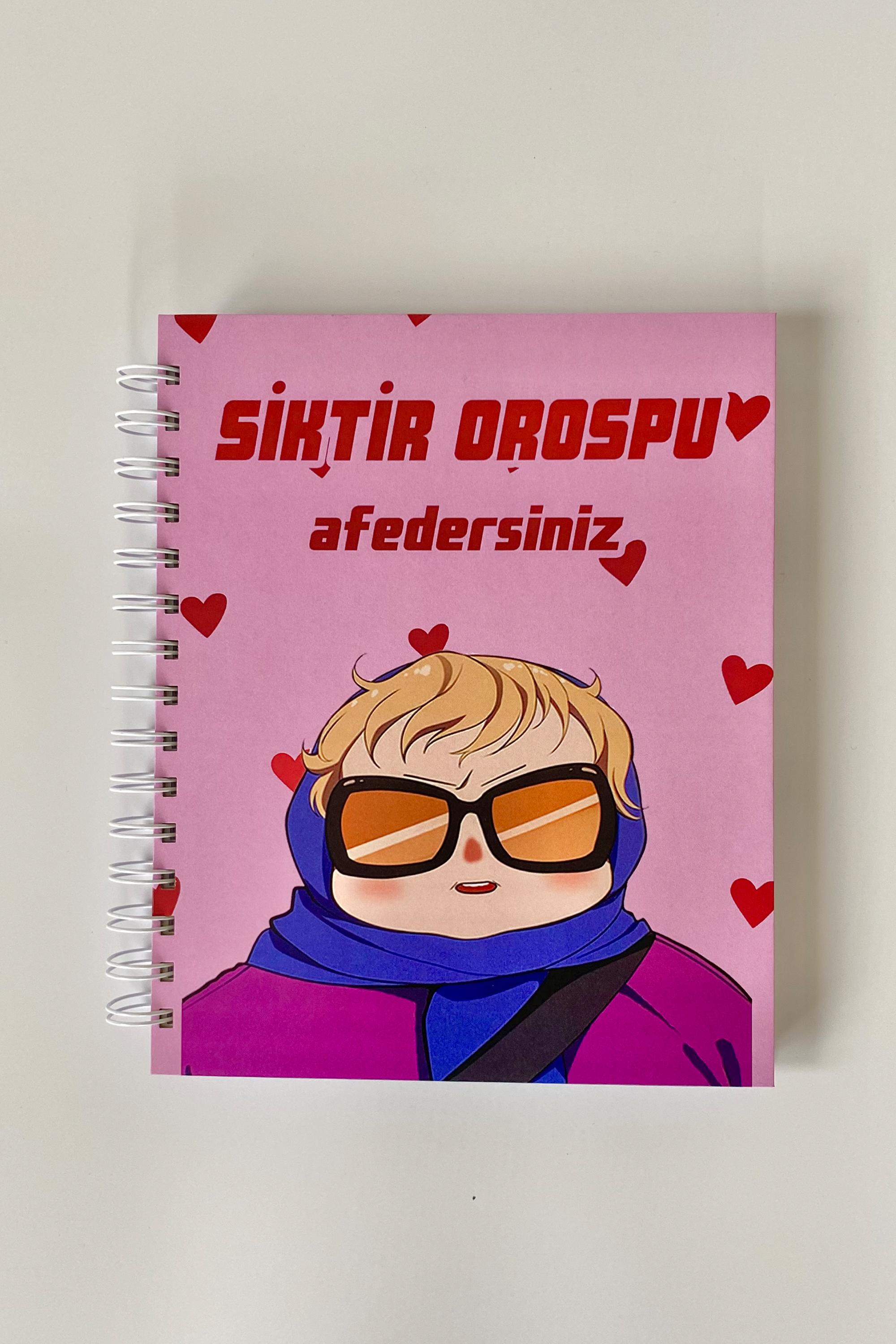 Spiralli Sert Kapak Defter - Siktir Orospu