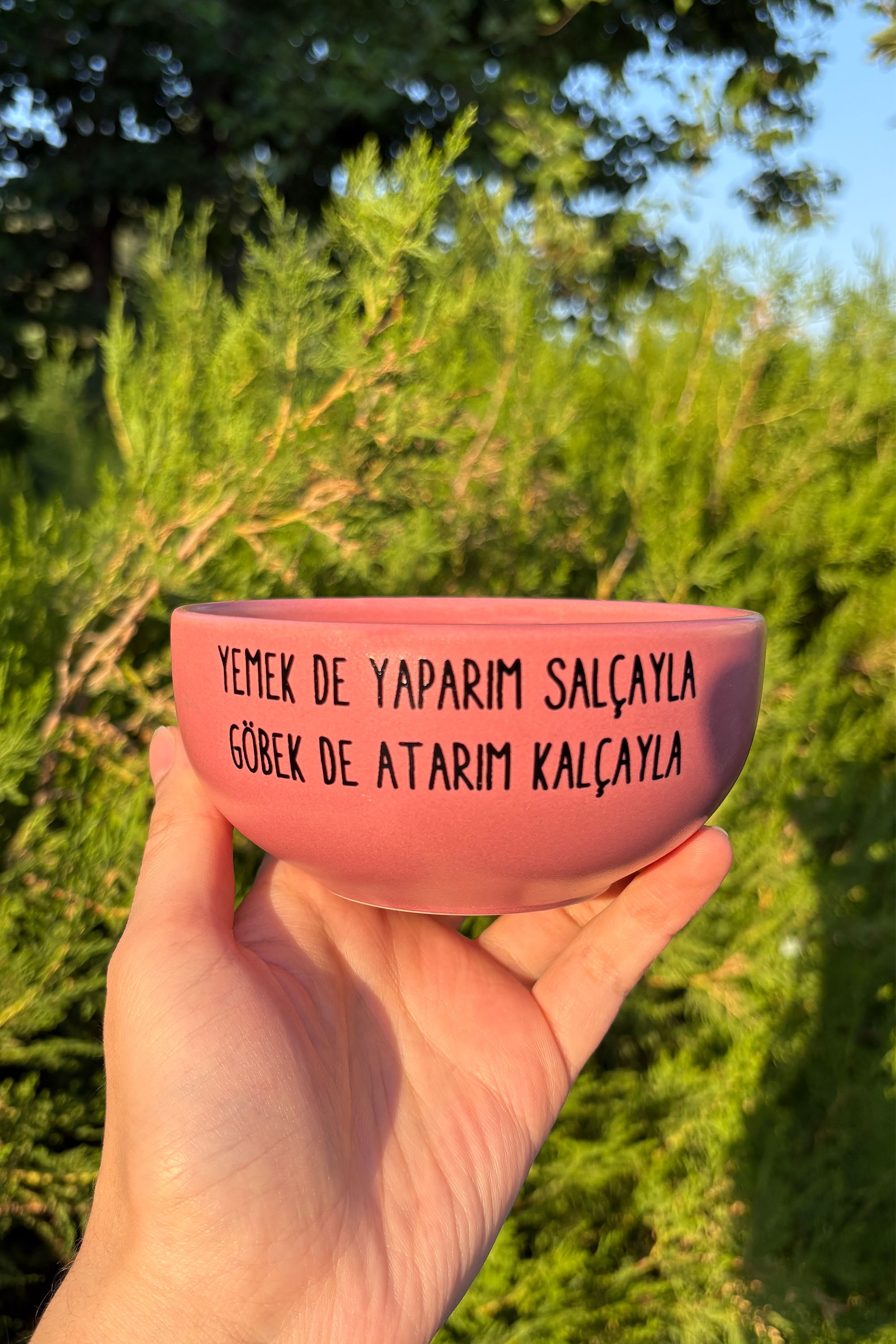 Seramik Kase Pembe - Yemek De Yaparım Salçayla