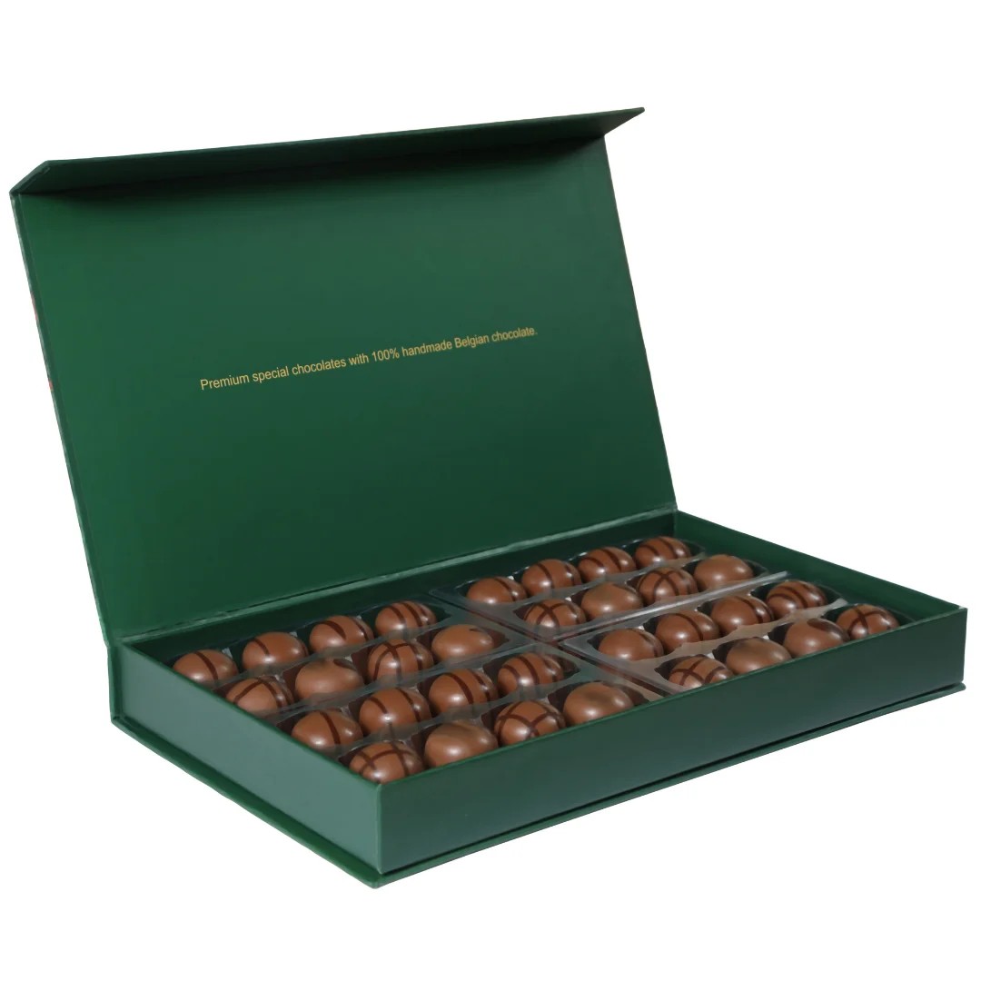%100 El Yapımı Belçika Çikolatalı Karışık Pralin Yılbaşı Kutusu 32'li