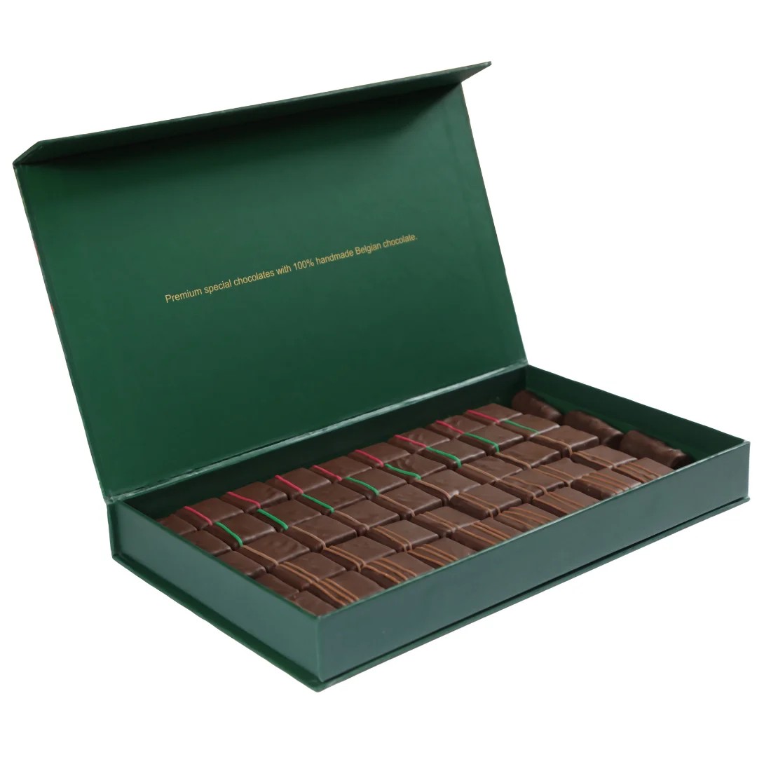 %100 El Yapımı Belçika Çikolatalı Karışık Kesme Pralin Yılbaşı Kutusu Büyük