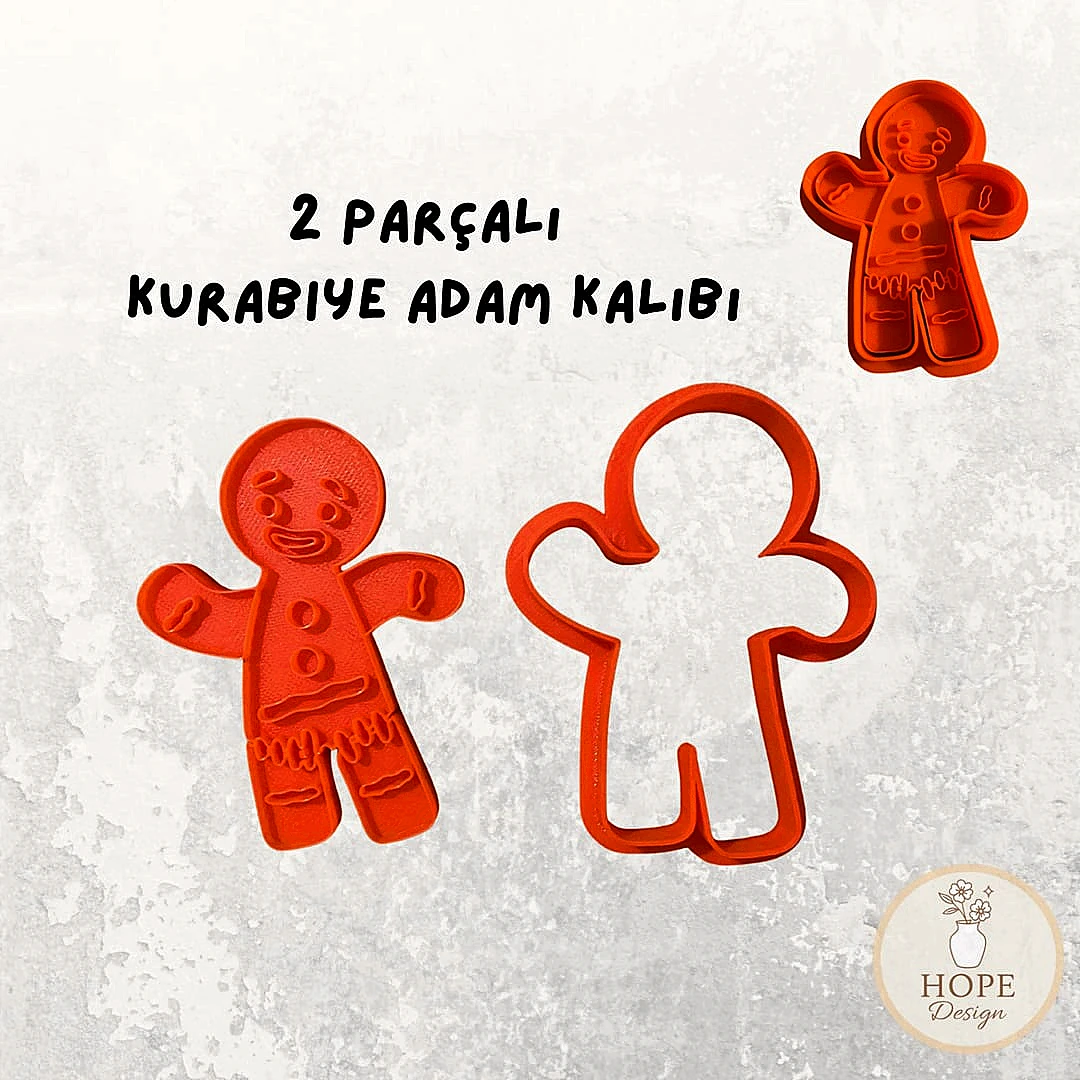 2 Parça Set Kurabiye Adam Kalıbı