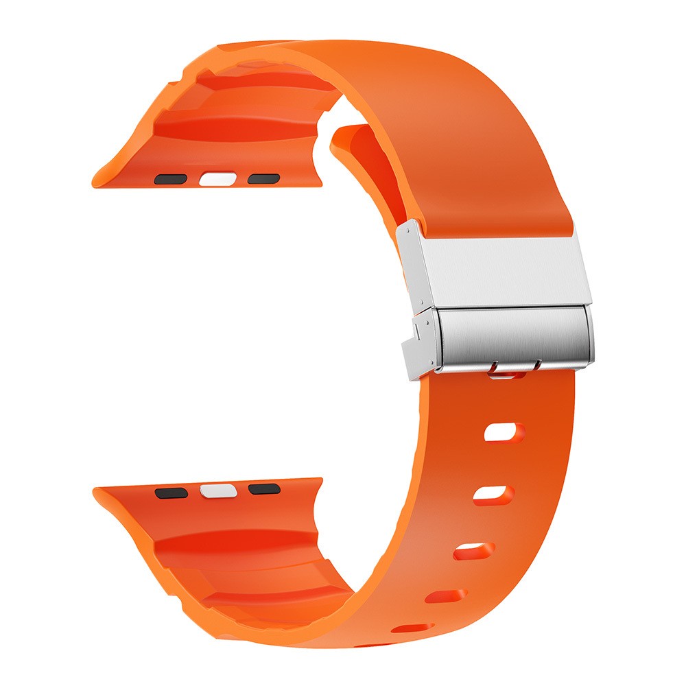 Apple Watch 10 46mm Zore KRD-145 Metal Tokalı Silikon Kordon