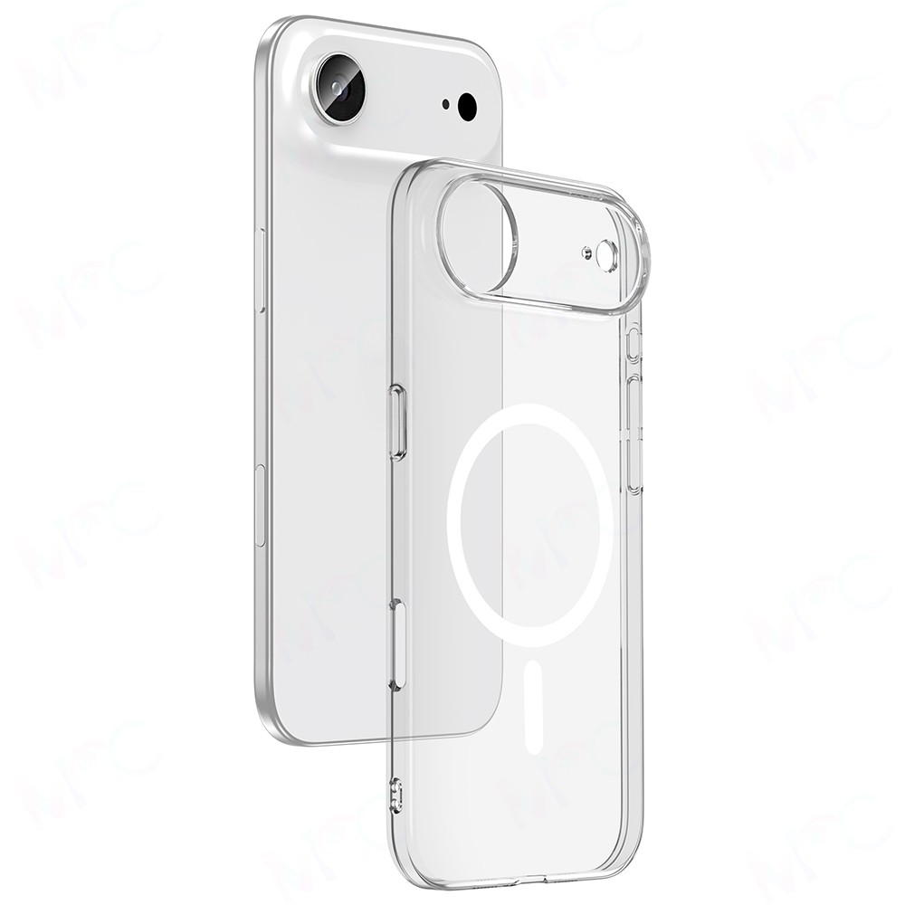 Apple iPhone 17 Air Kılıf Zore M-safe Şarj Özellikli Şeffaf Kamera Çerçeveli Porto Kapak