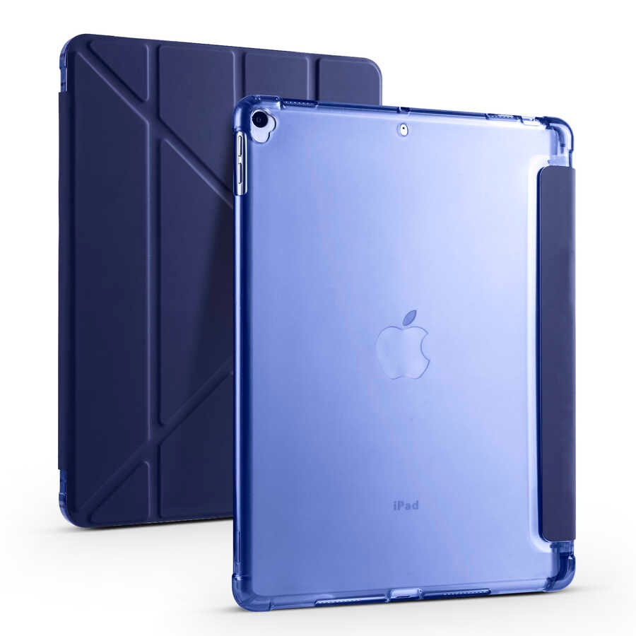 iPad 10.2 2021 (9.Nesil) Kılıf Zore Tri Folding Kalem Bölmeli Standlı Kılıf