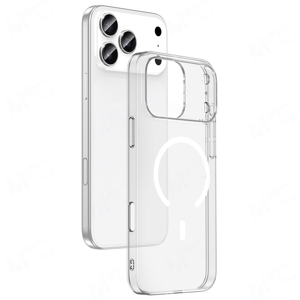 Apple iPhone 17 Pro Kılıf Zore M-safe Şarj Özellikli Şeffaf Kamera Çerçeveli Porto Kapak