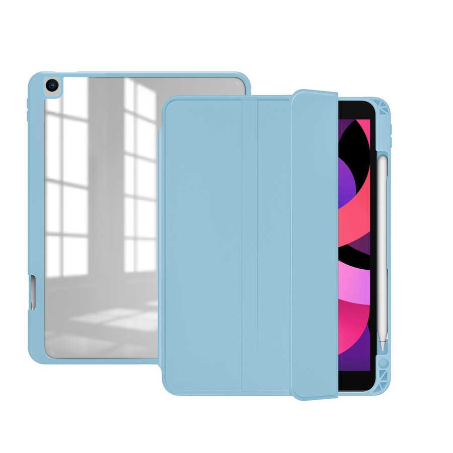 iPad 10.2 (8.Nesil) Kılıf Zore Nort Arkası Şeffaf Standlı Kılıf