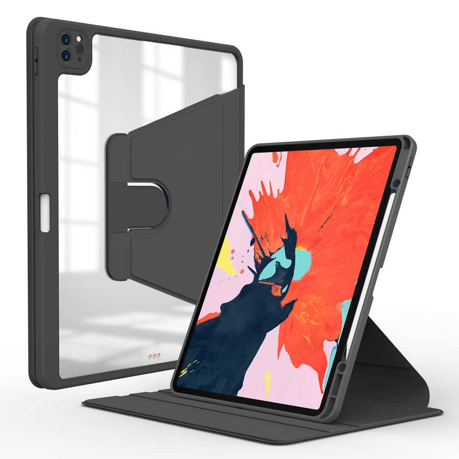 iPad Pro 12.9 2021 (5.Nesil) Kılıf Zore Nayn Dönebilen Standlı Kılıf