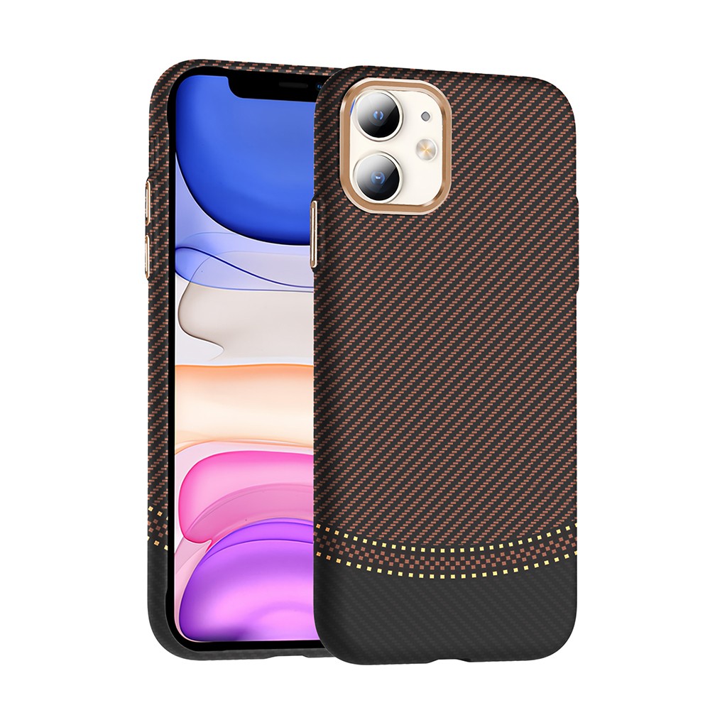 Apple iPhone 11 Kılıf M-safe Şarj Özellikli Karbon Fiber Görünümlü Zore Gros Kapak