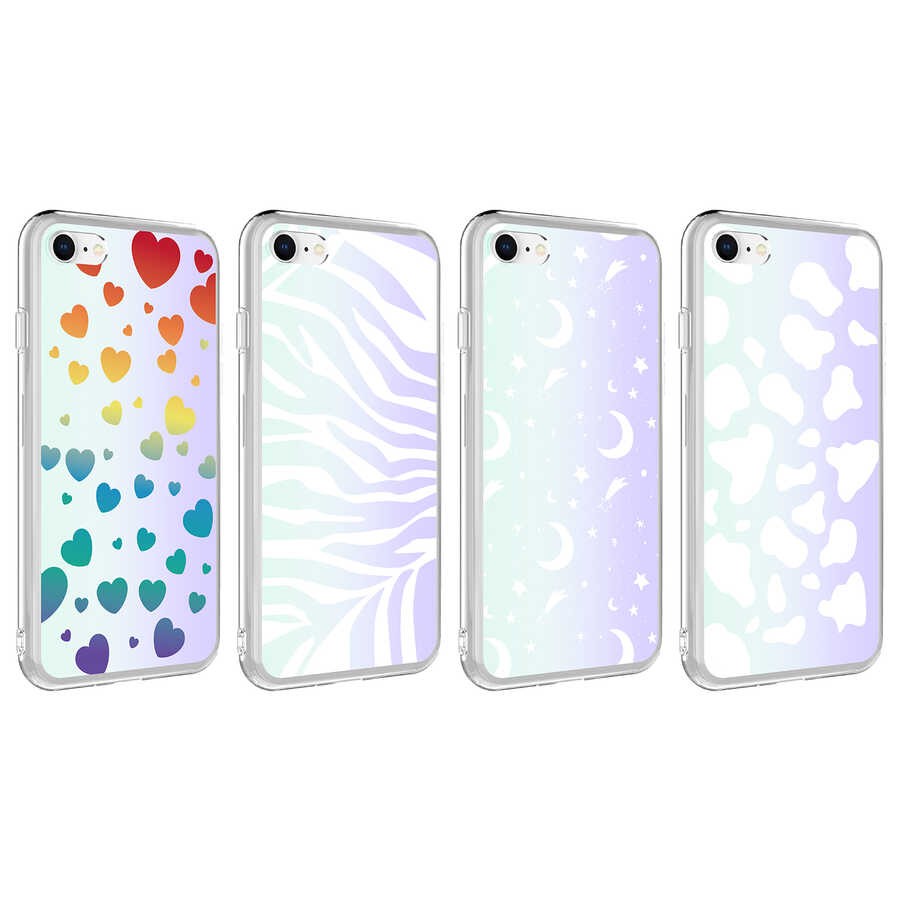 iPhone 7 Kılıf Zore M-Blue Desenli Kılıf