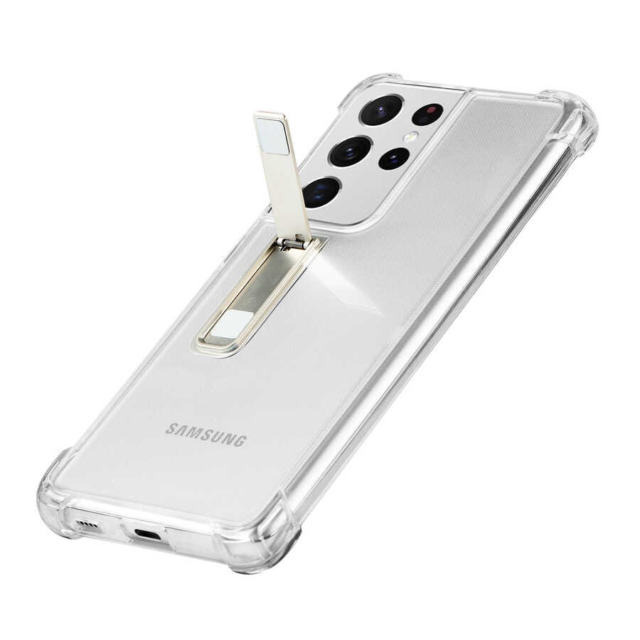 Galaxy S21 Ultra Kılıf Zore Standlı Süper Silikon Kılıf