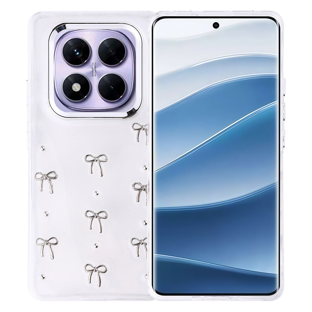 Xiaomi Redmi Note 14 Pro Plus Kılıf Airbag Tasarımlı Simli Şeffaf Zore Kutup Kapak