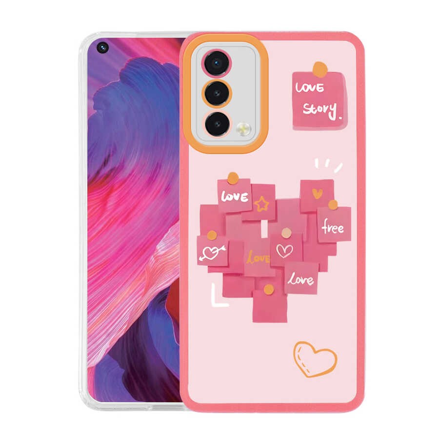 Oppo A74 4G Kılıf Zore M-Fit Desenli Kılıf